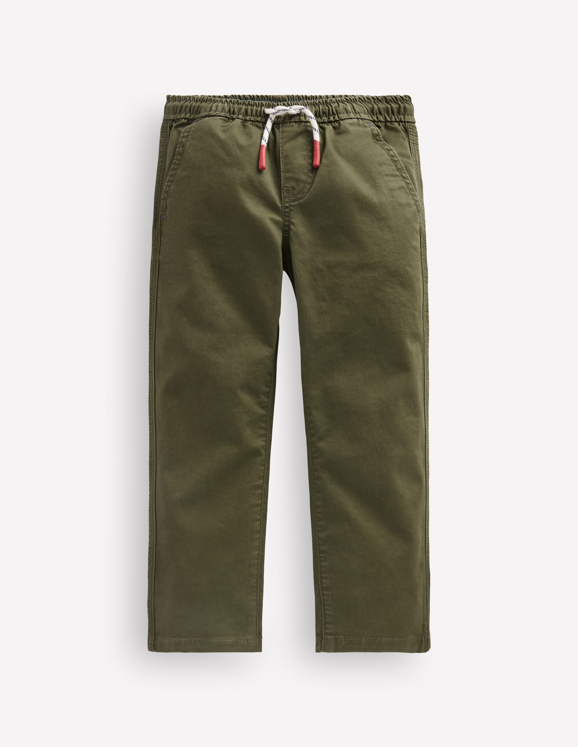 Slim Pull-on Trousers-Woodland Green - Image 1