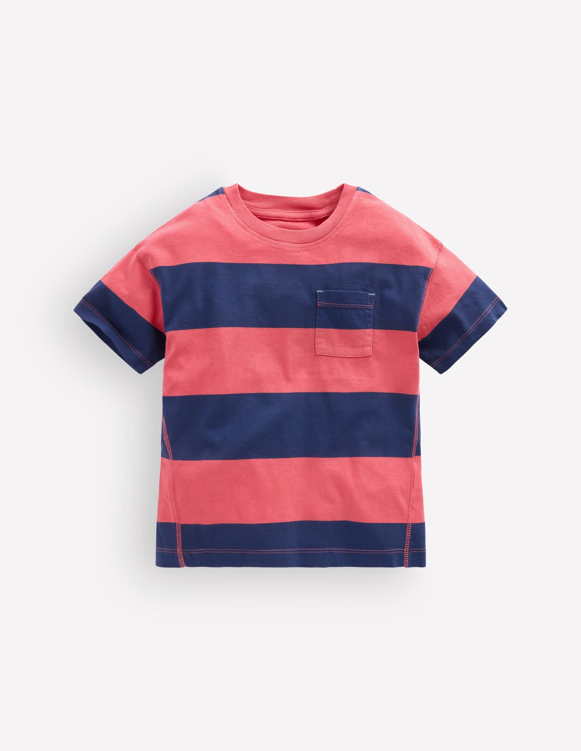 Garment Dye Relaxed T-shirt-Blood Orange / Sapphire Blue-1