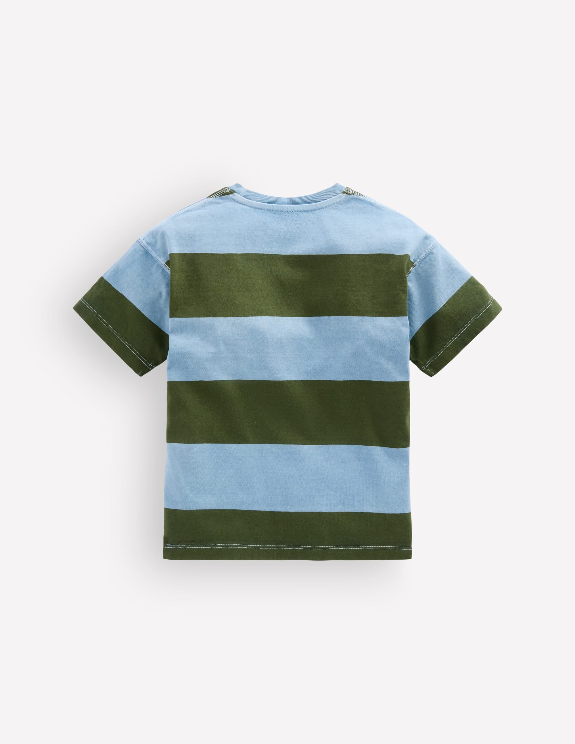 Garment Dye Relaxed T-shirt-French Blue / Brunswick Green - Image 2