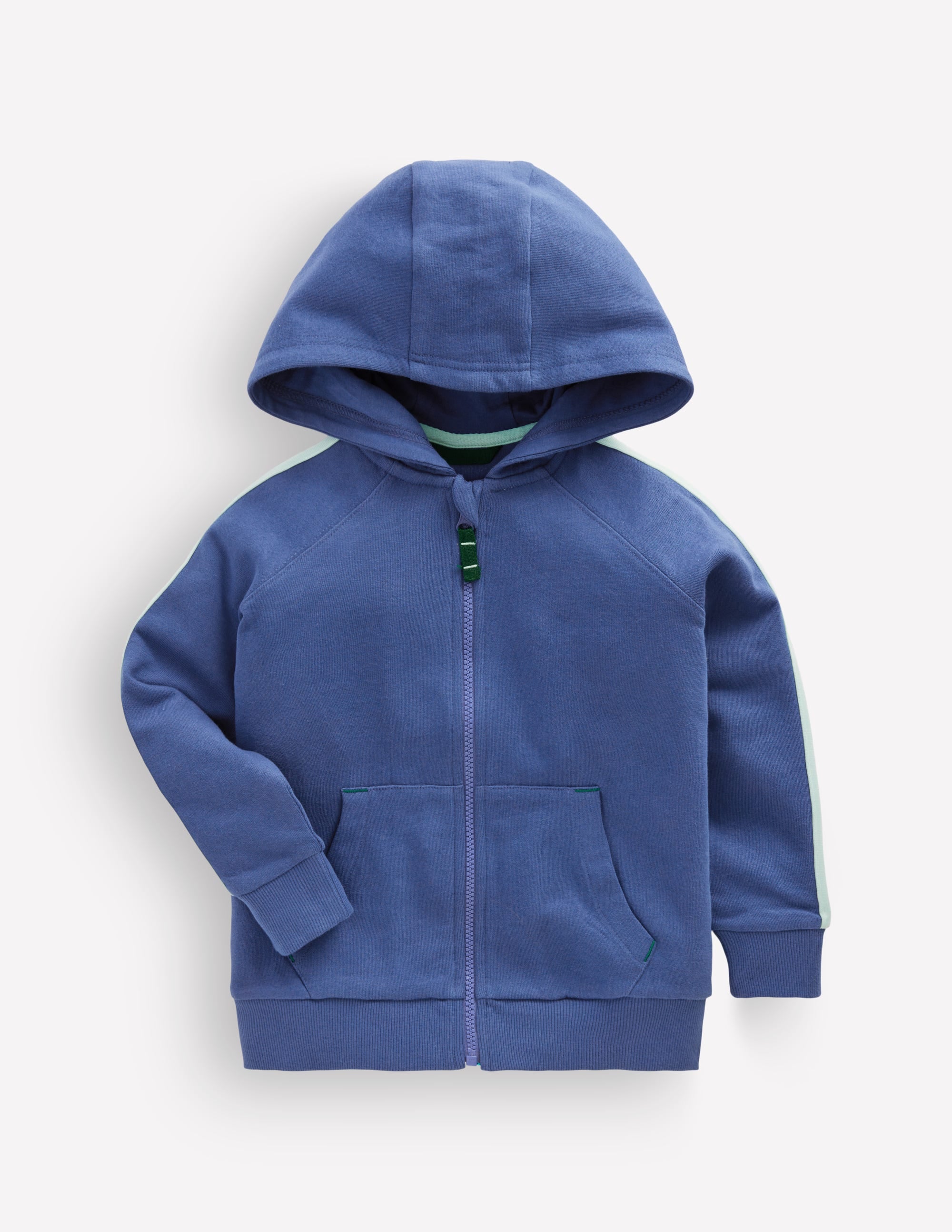 Raglan Zip-through Hoodie-Denim Blue - Image 1