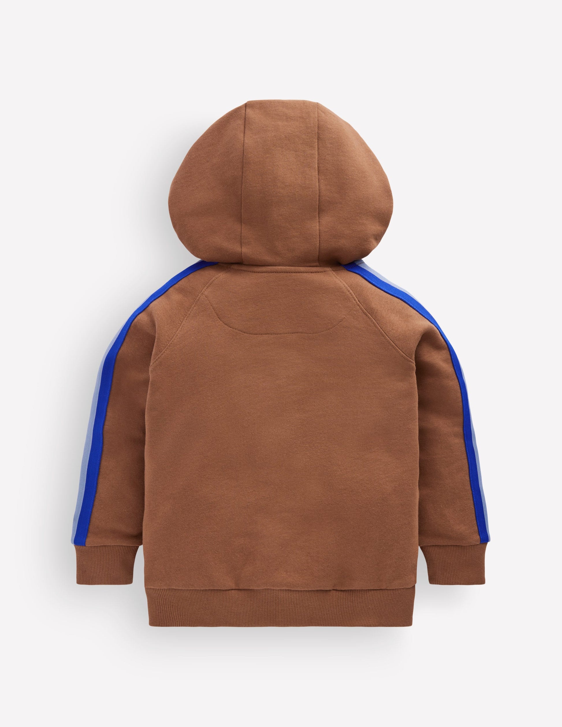 Raglan Zip-through Hoodie-Brown-2