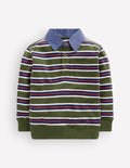 Smart Collared Sweatshirt-Brunswick Green / College Navy