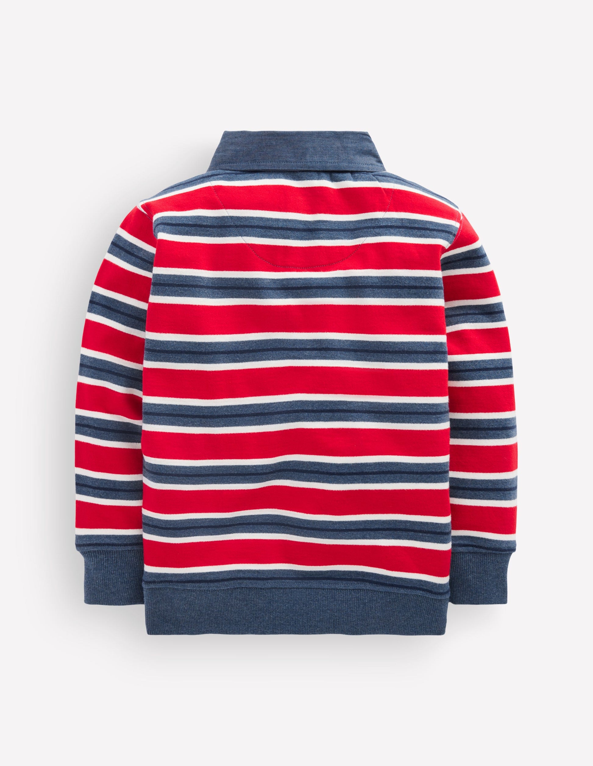 Smart Collared Sweatshirt-Blood Orange / Navy Marl-3