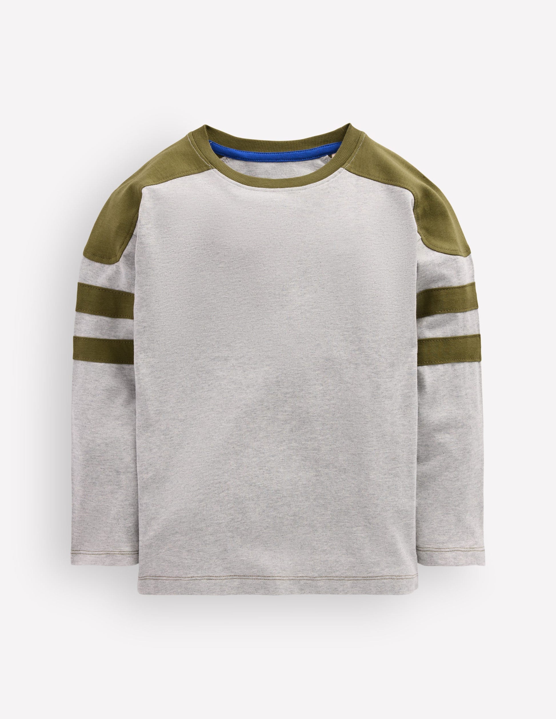 Colour Block T-shirt-Grey Marl-1