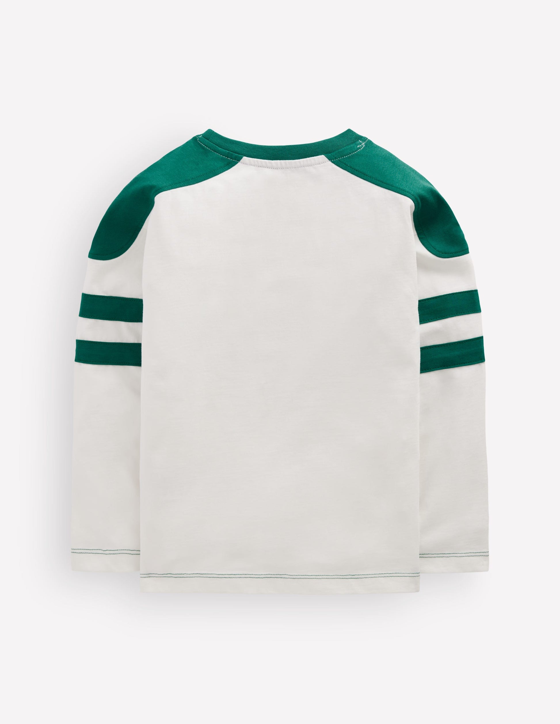 Colour Block T-shirt-Soft Ivory / Jewel Green-2