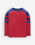 Colour Block T-shirt-Red Earth