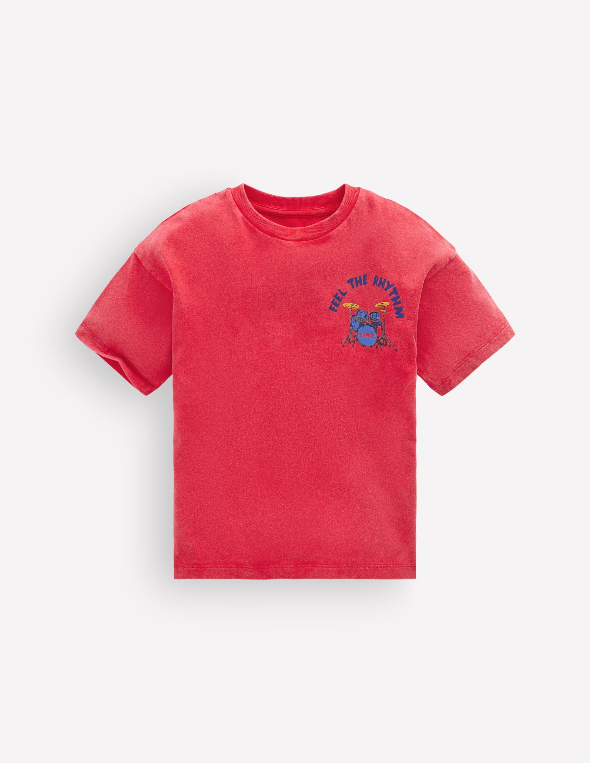 Vintage Wash Graphic T-Shirt-Feel The Rythmn Drums-1
