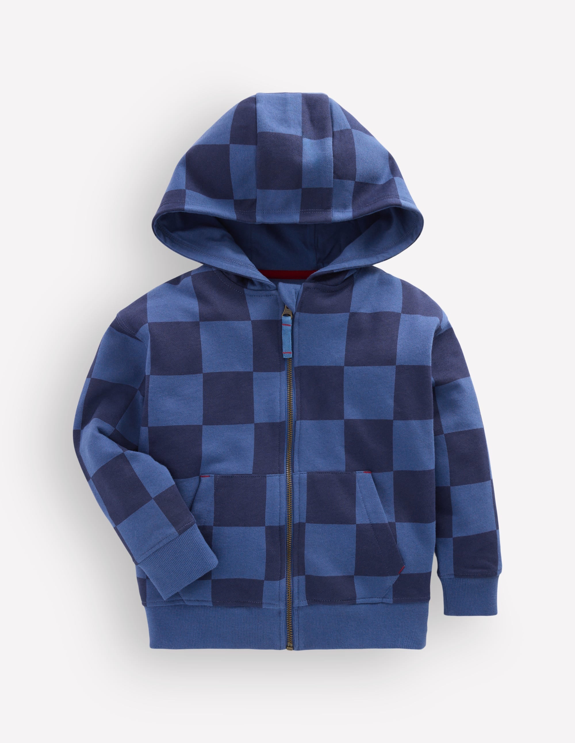 Check Zip-through Hoodie-College Navy / True Denim - Image 1