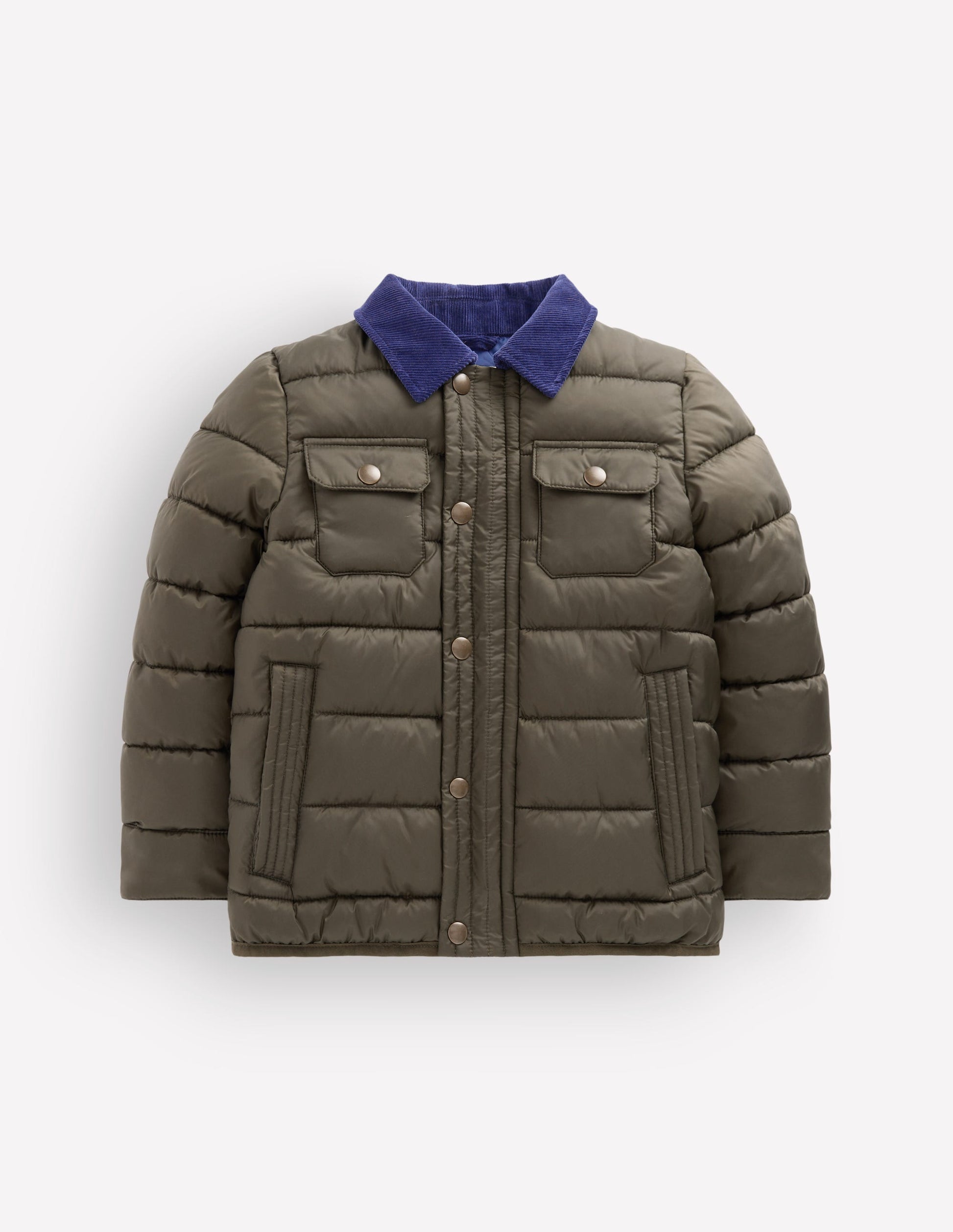 Baffled Collar Jacket-Khaki-1