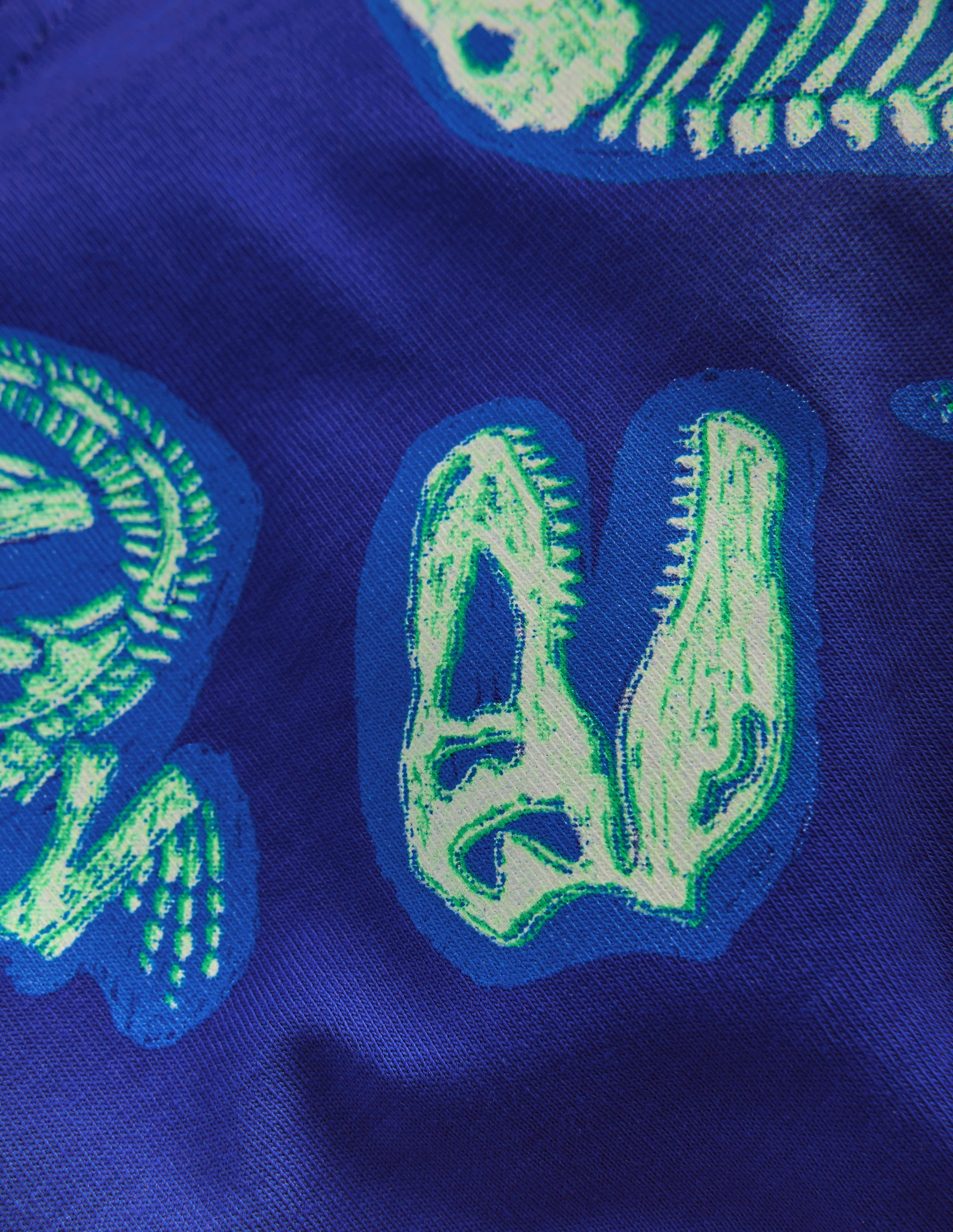 Front and Back Glow T-shirt-Bright Blue Dinos - Image 3