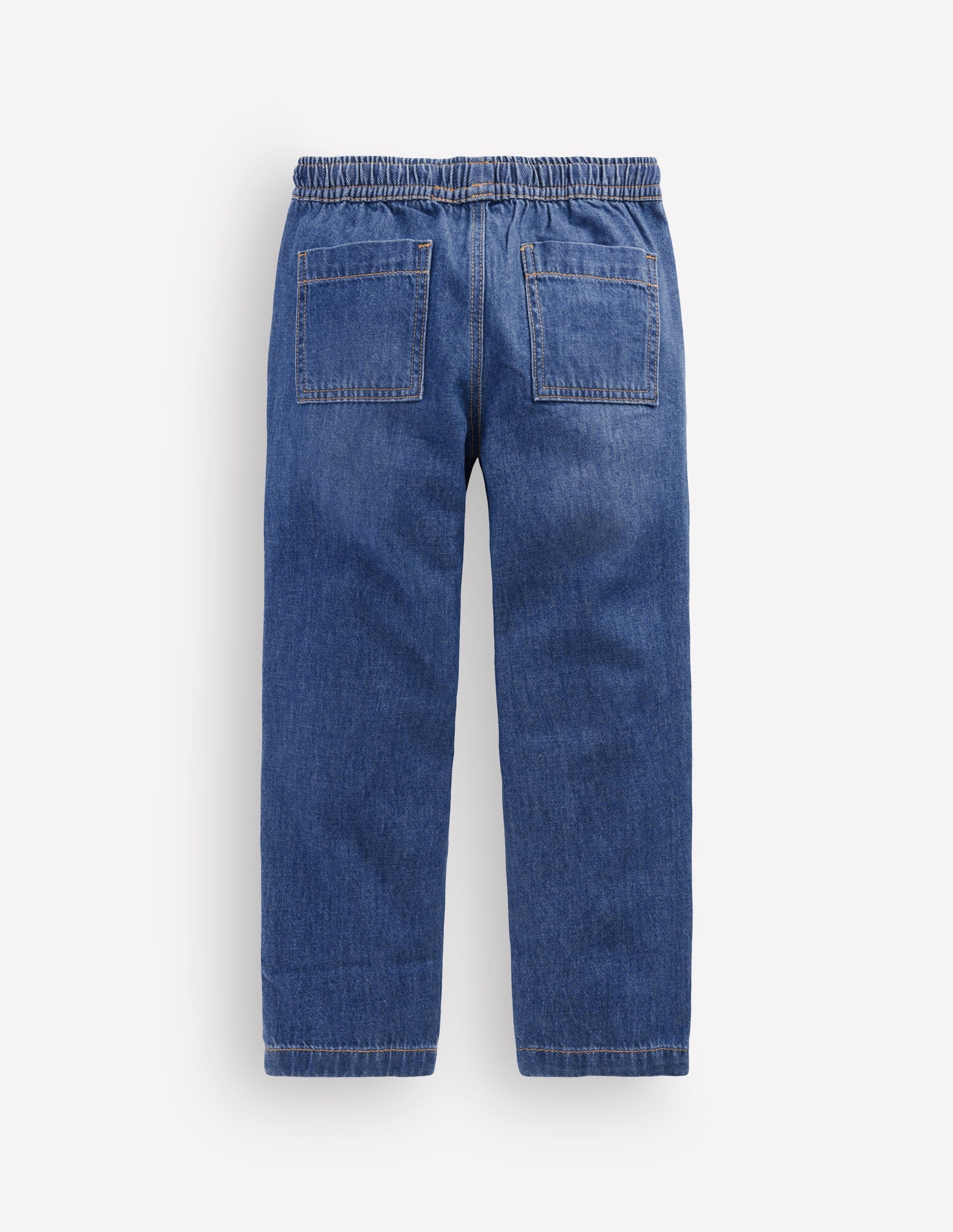 Easy Straight Trousers-Denim-3