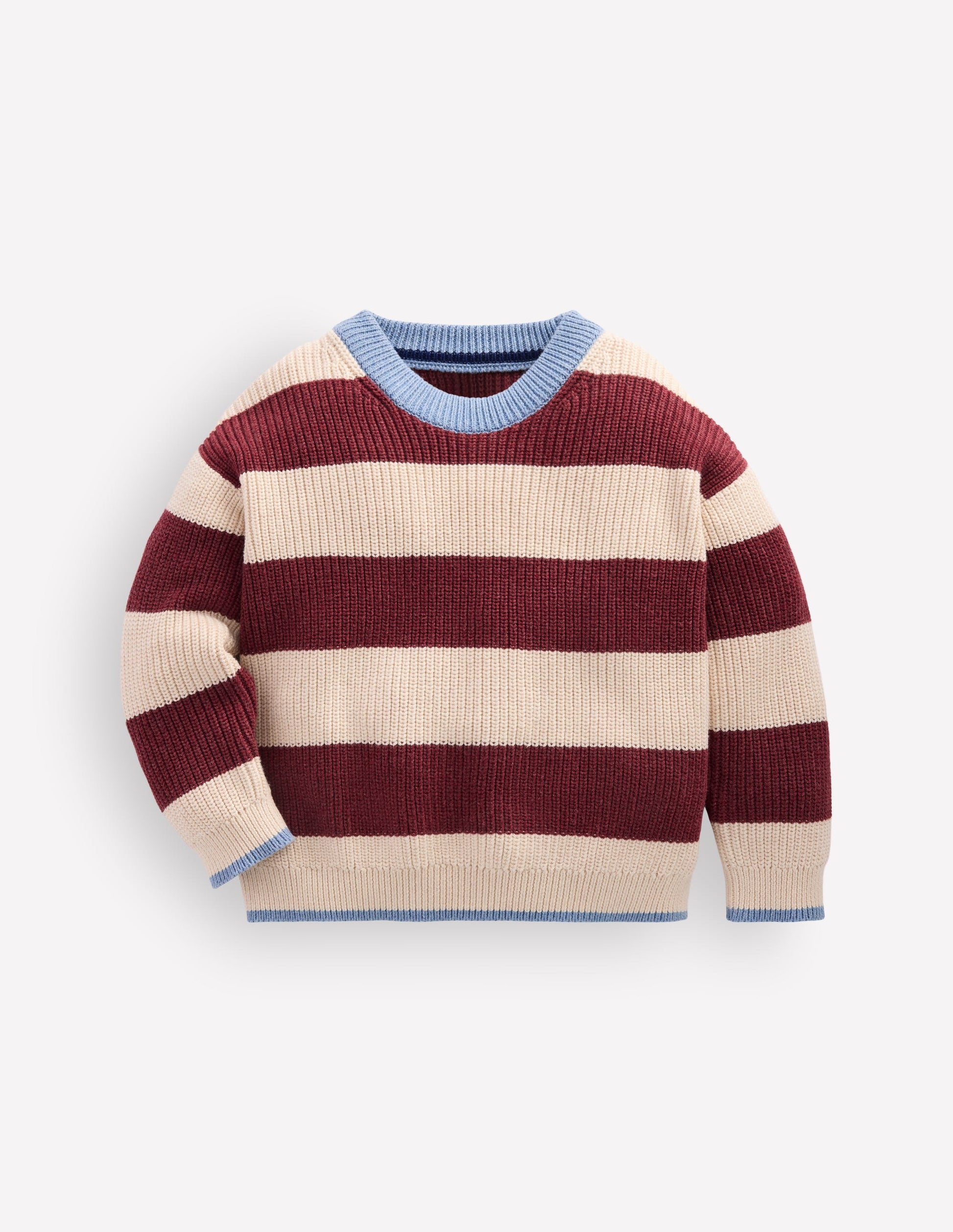 Chunky Cotton Jumper-Sweet Cherry Stripe-1
