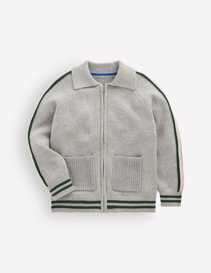 Smart Zip-through Jumper-Grey Marl
