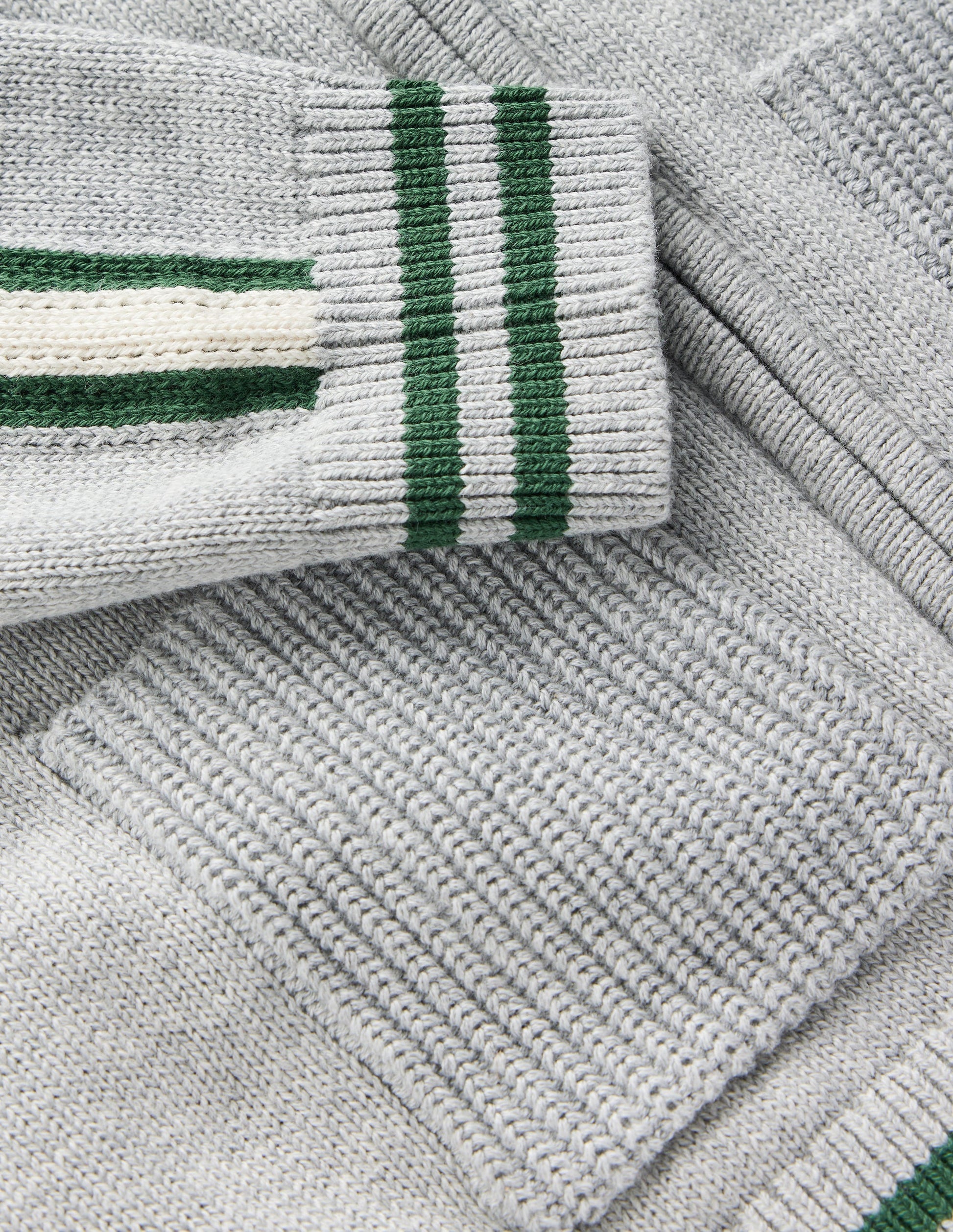 Varsity Zip-through Jumper-Grey Marl-5