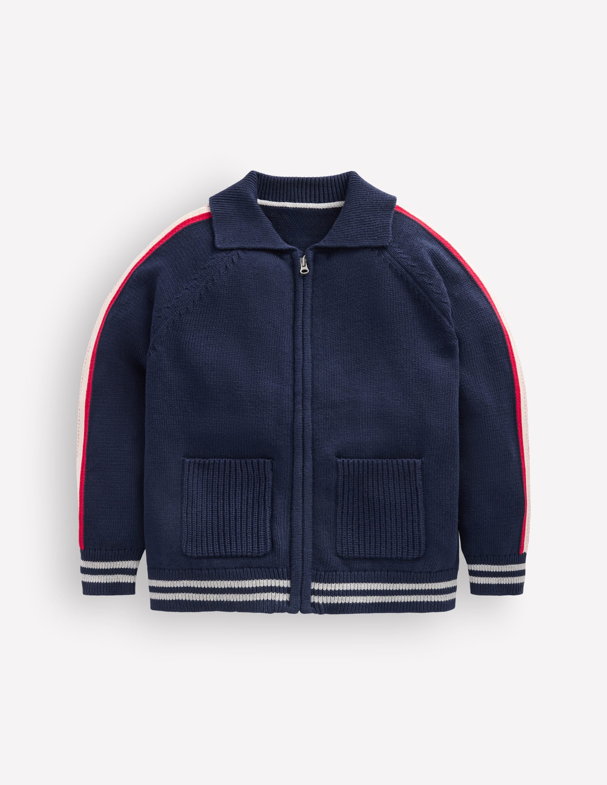 Smart Zip-through Jumper-Navy Marl - Image 3