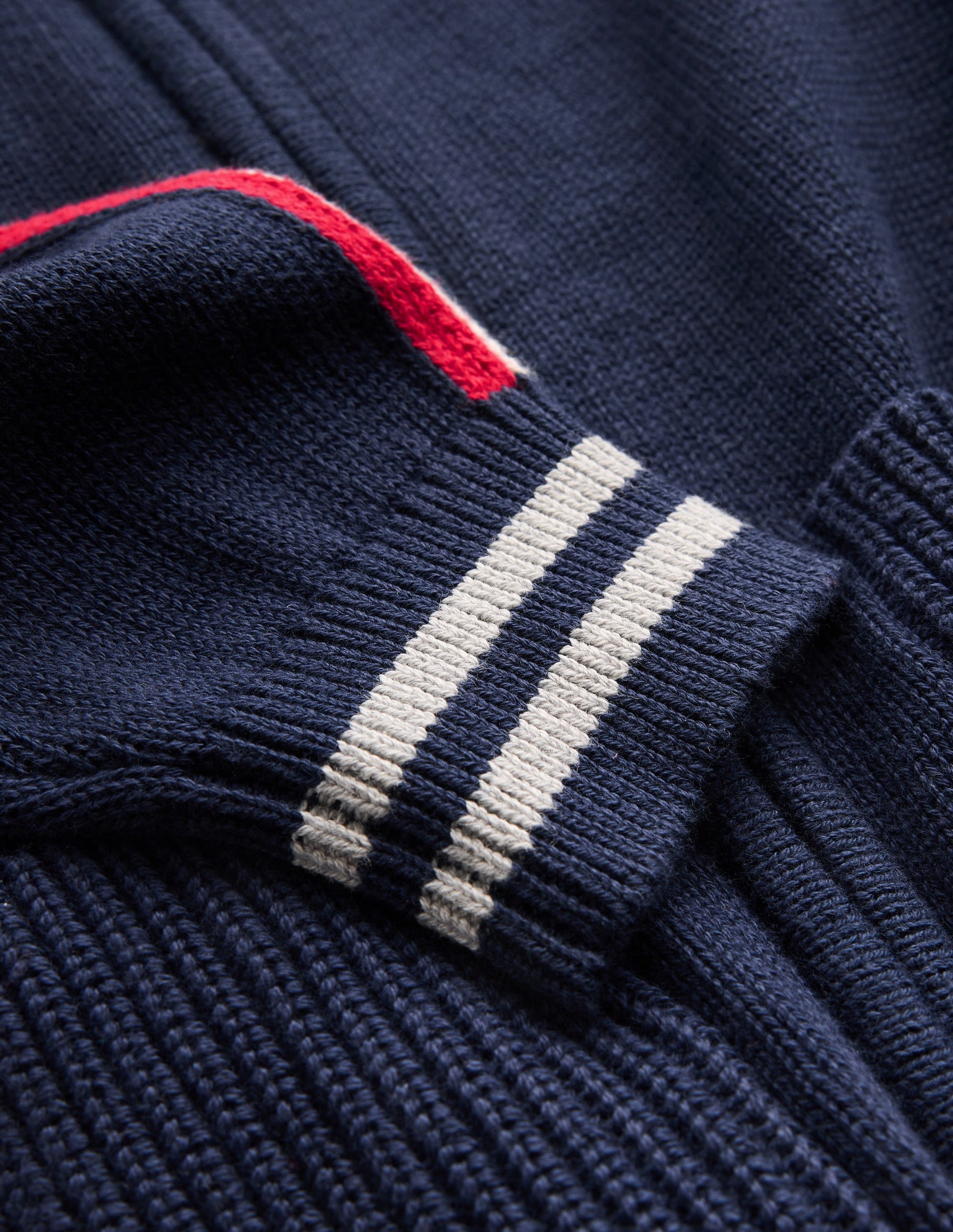 Smart Zip-through Jumper-Navy Marl-5