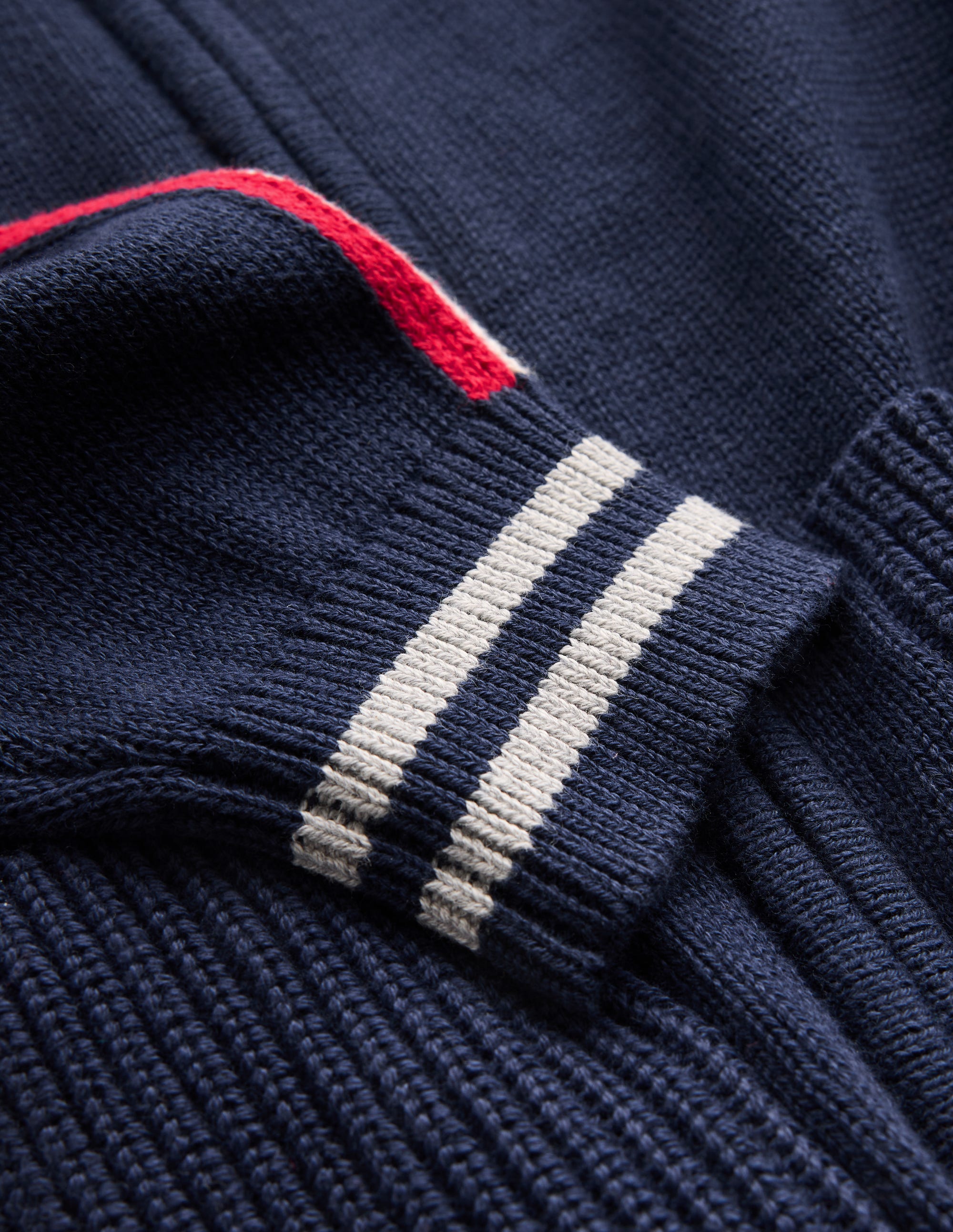 Smart Zip-through Jumper-Navy Marl - Image 5