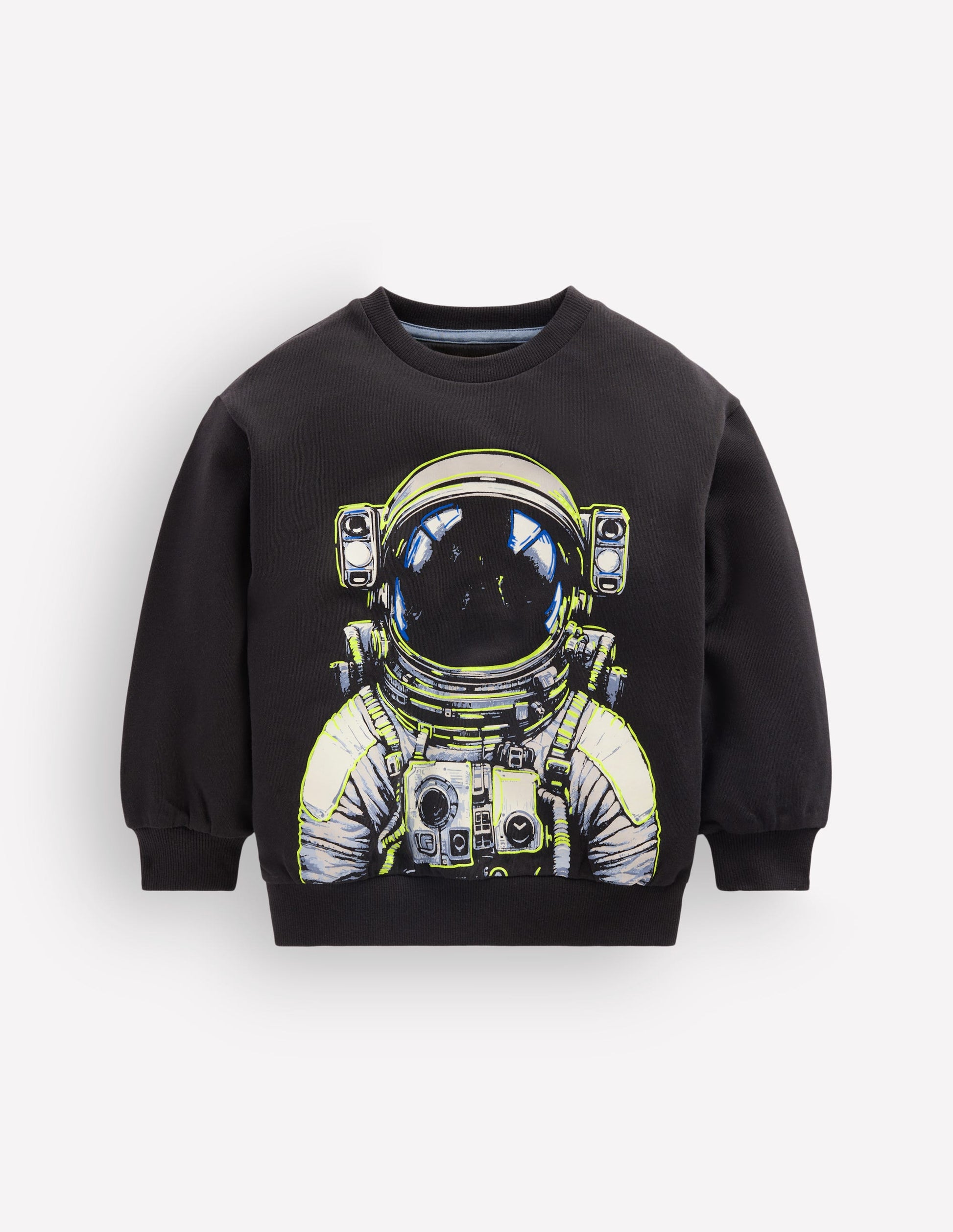 Glow Printed Sweatshirt-Shadow Grey Spaceman-3