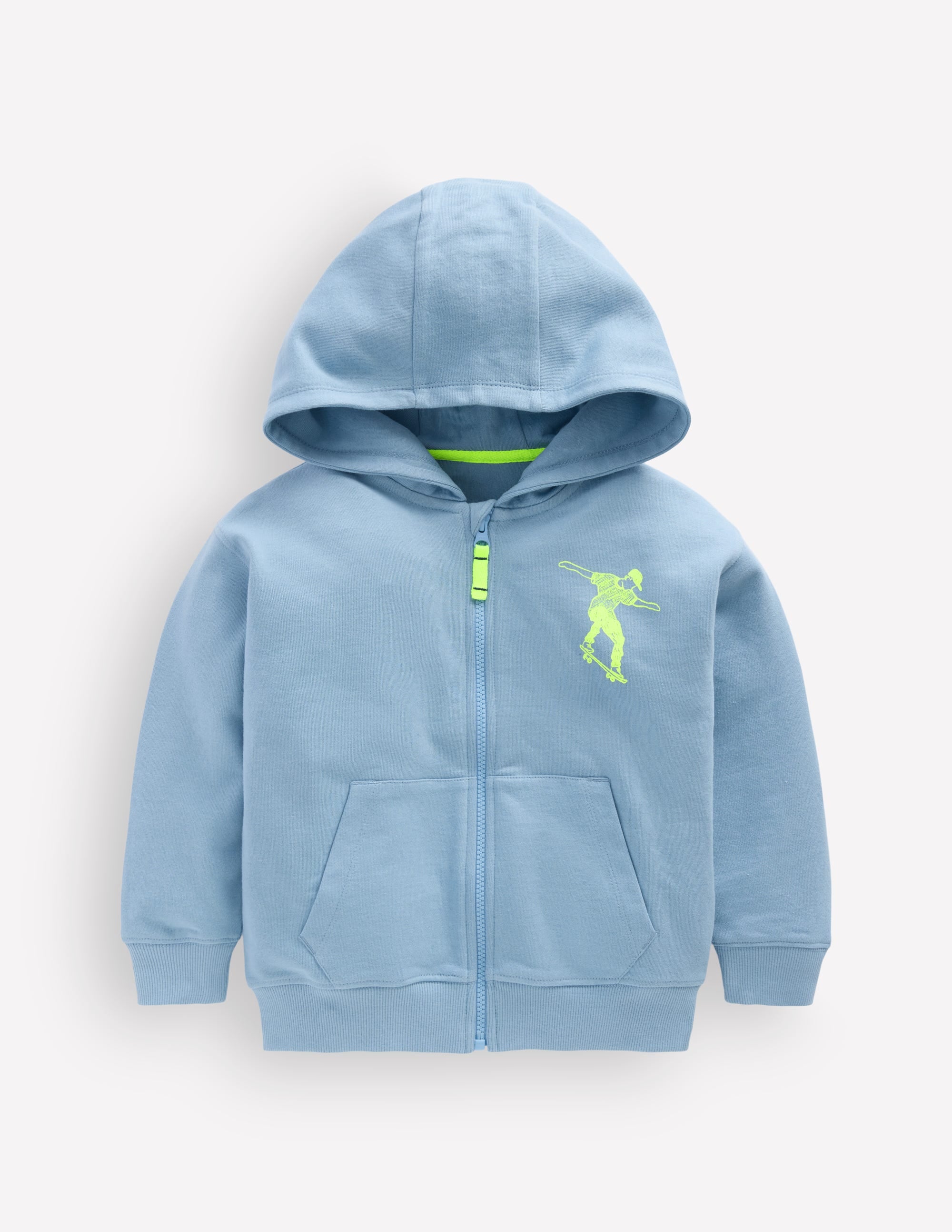 Front & Back Zip-Up Hoodie-Glacier Blue Skateboards - Image 1