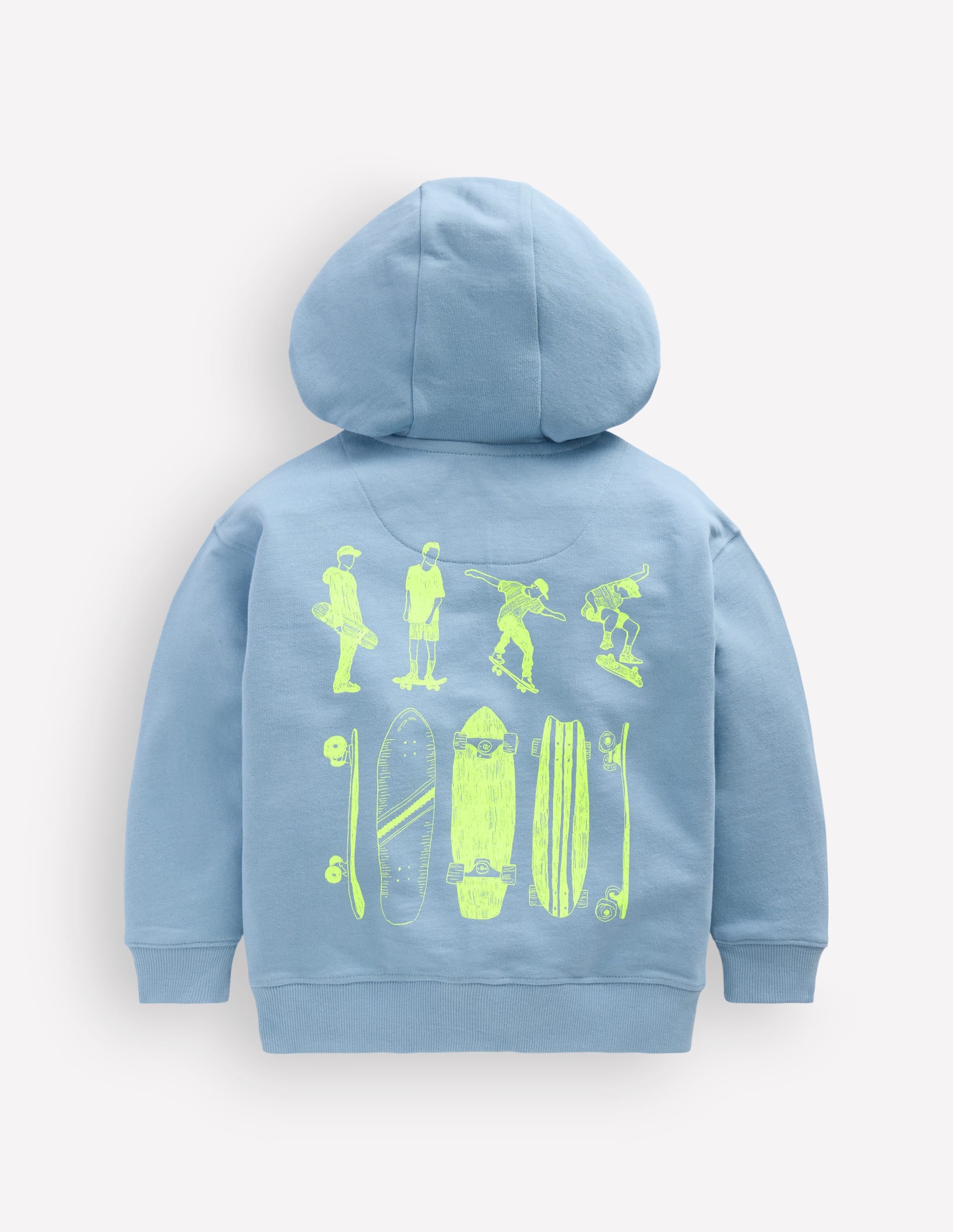 Front & Back Zip-Up Hoodie-Glacier Blue Skateboards - Image 2