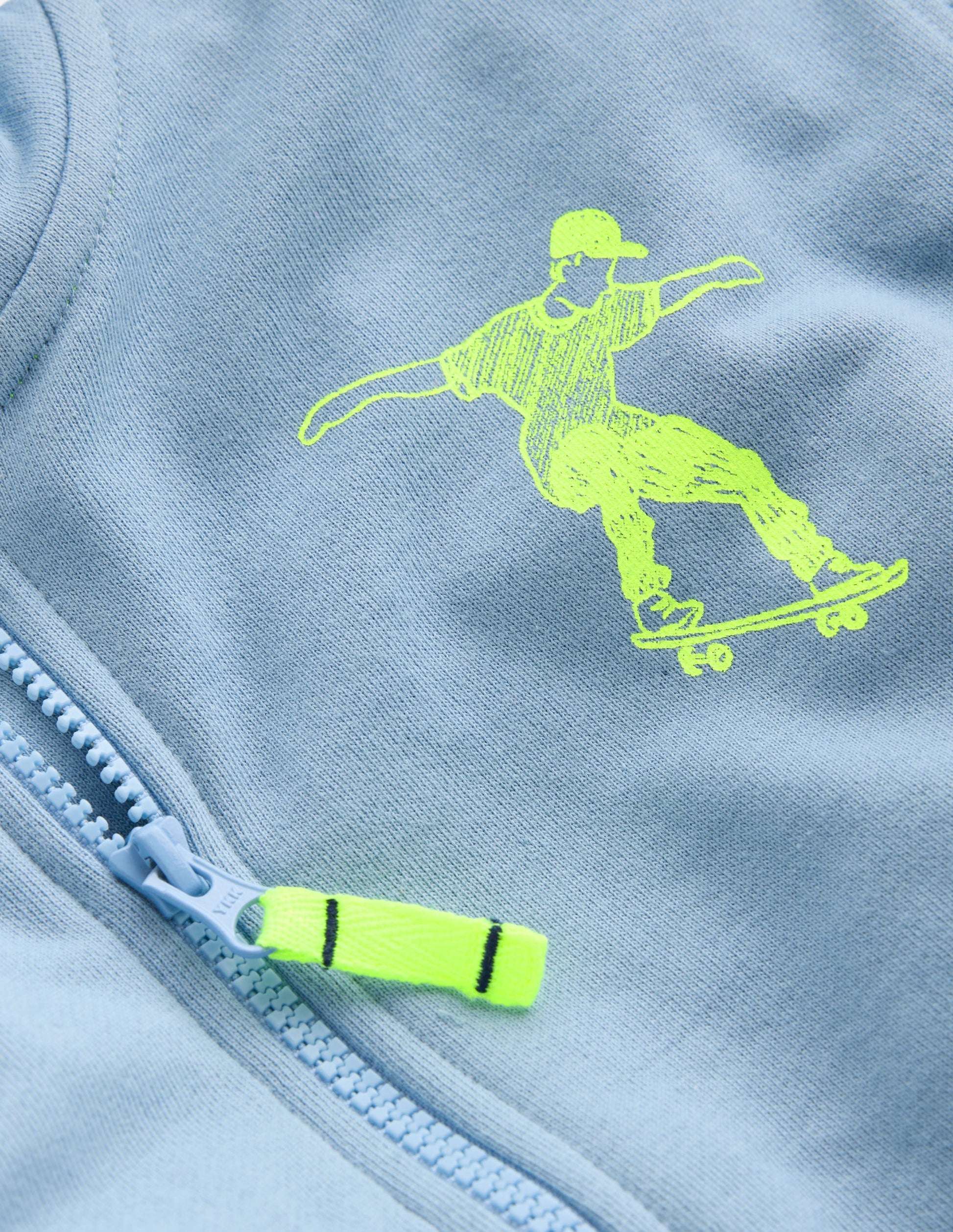 Front & Back Zip-Up Hoodie-Glacier Blue Skateboards-3