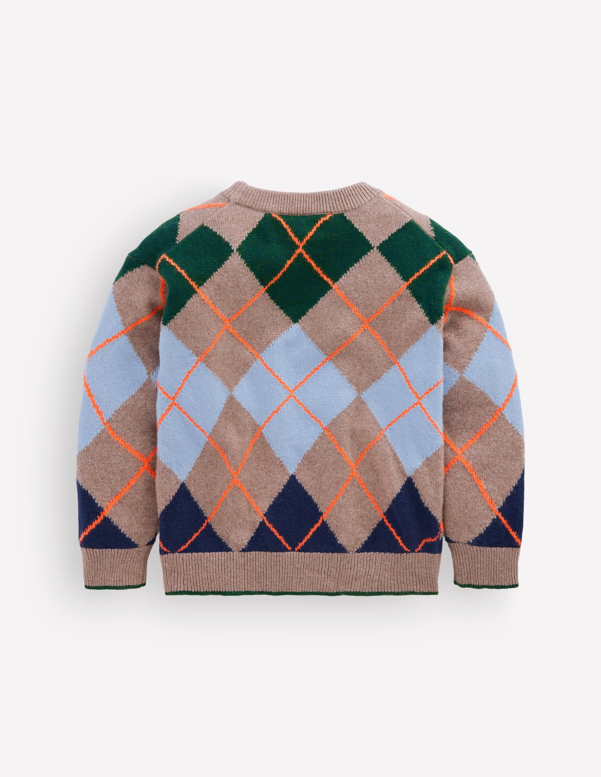 Argyle Jumper-Stone Melange-3