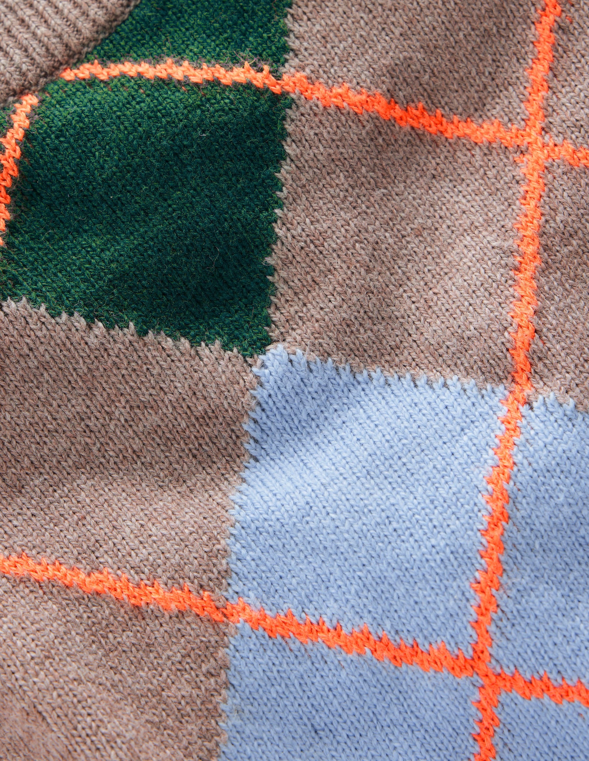 Argyle Jumper-Stone Melange-4