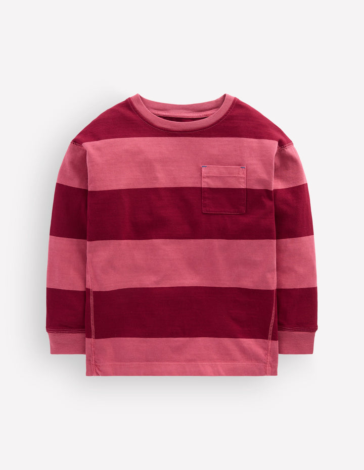 Long Sleeve Garment Dye Tee-Winter Blush / Ruby Red