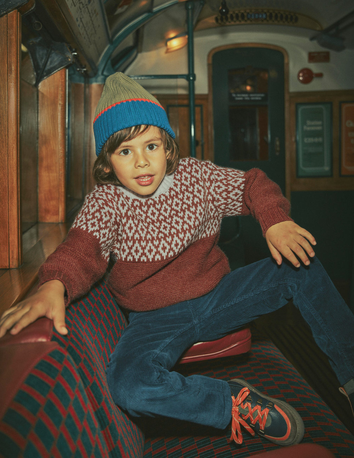 Relaxed Fair Isle Jumper-Auburn Melange - Image 1