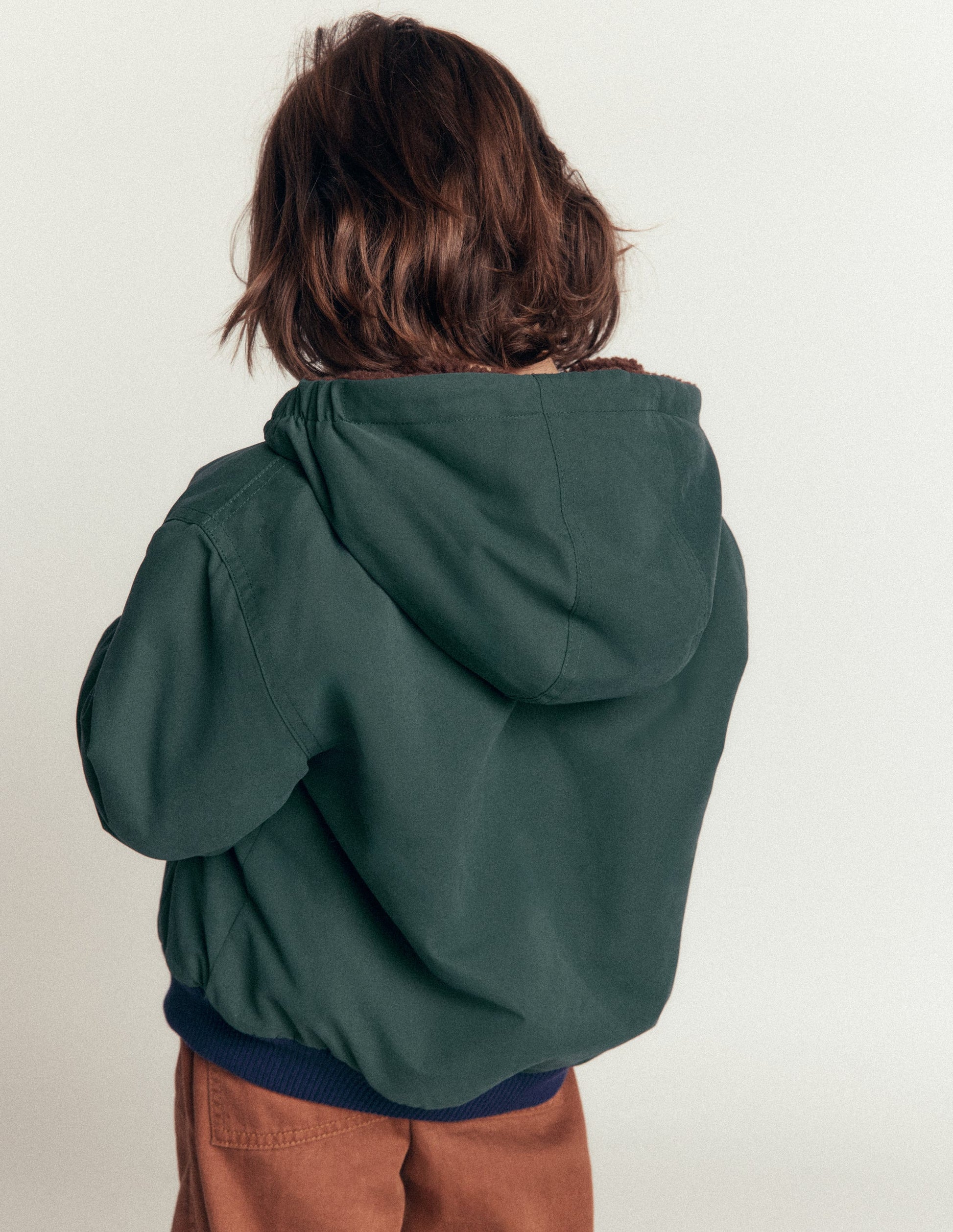 Reversible Borg Bomber Coat-Malachite Green/Raw Umber-2