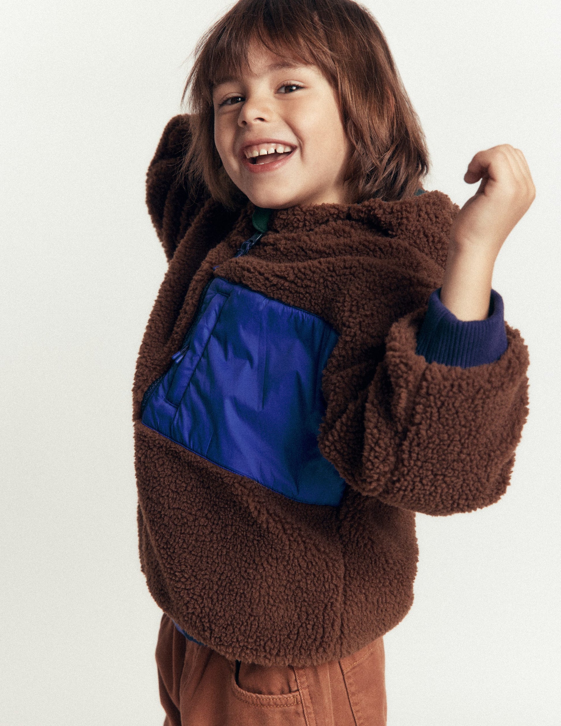 Reversible Borg Bomber Coat-Malachite Green/Raw Umber-4
