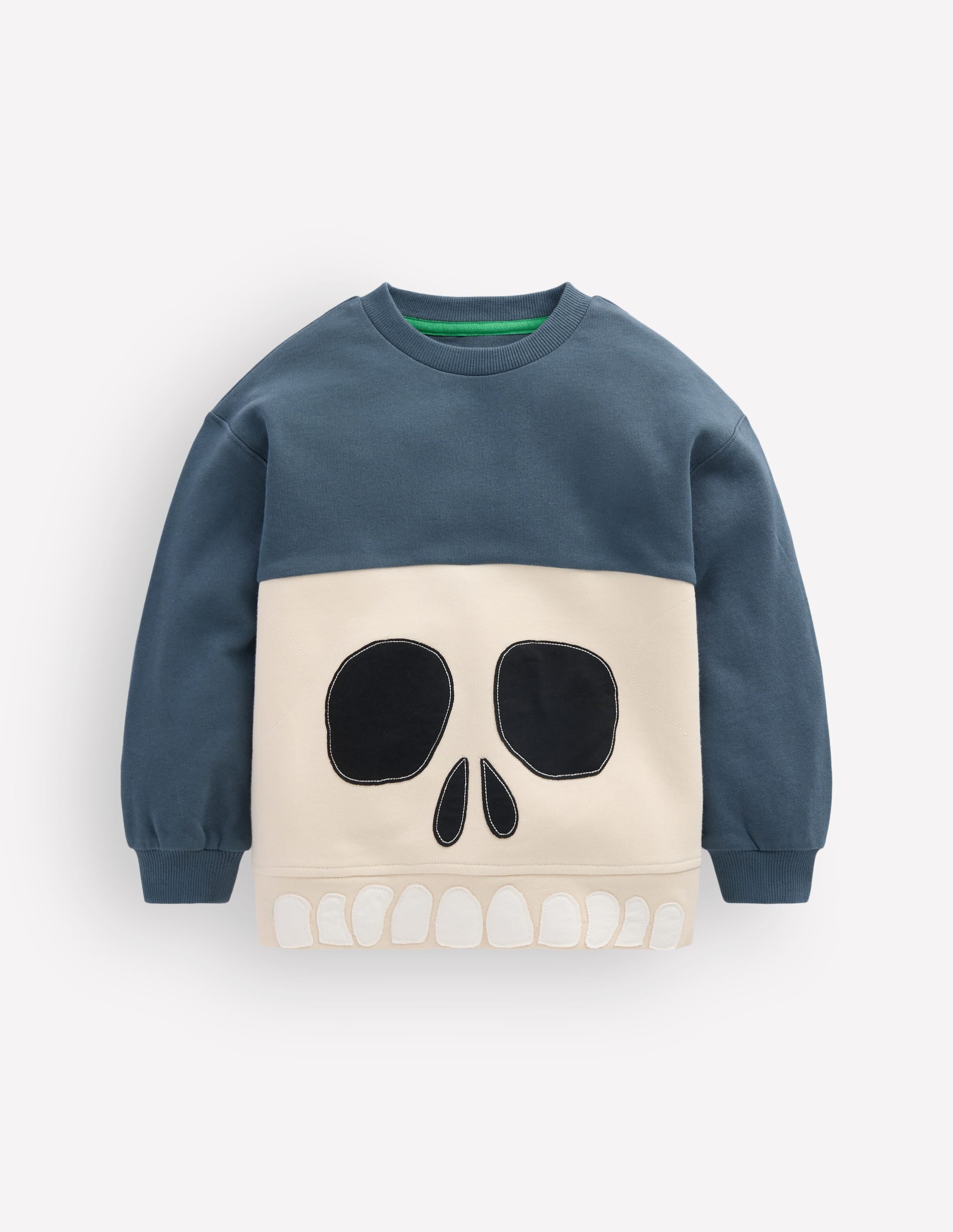 Glow Applique Sweatshirt-College Navy Skull - Image 3