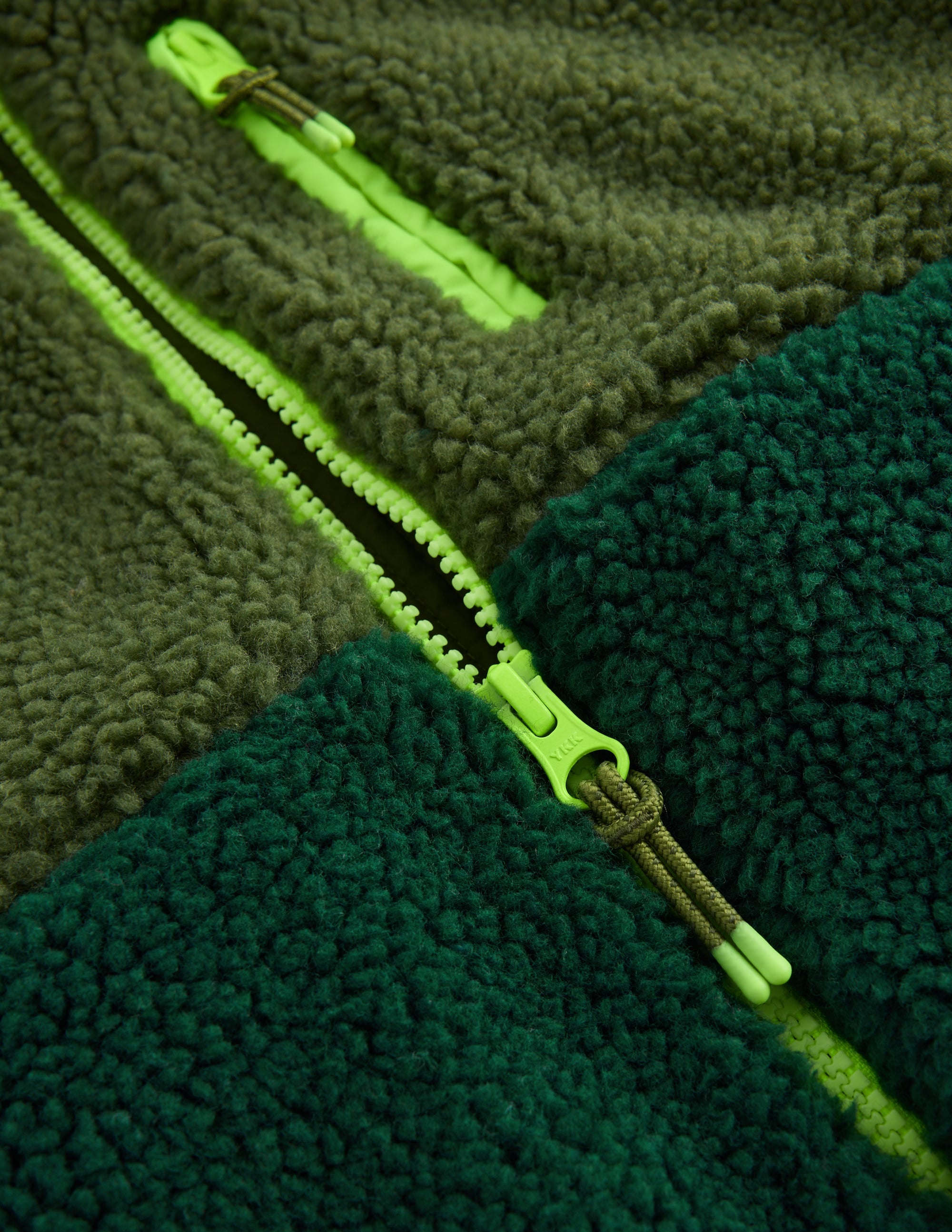 Panelled Borg Mix Jacket-Khaki - Image 7