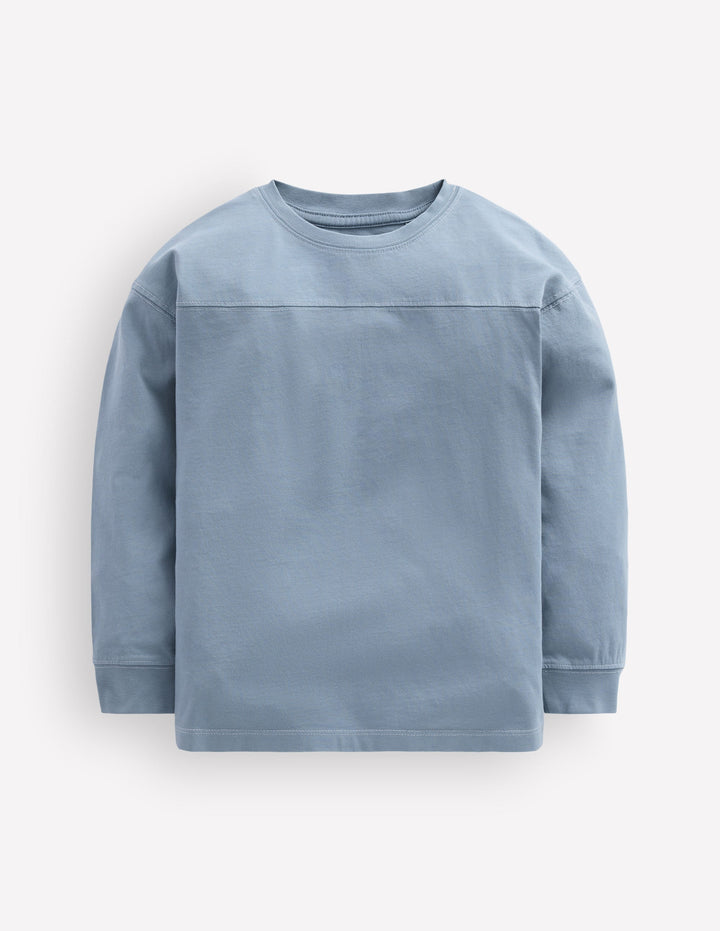 Relaxed Seam Detail T-shirt-French Blue