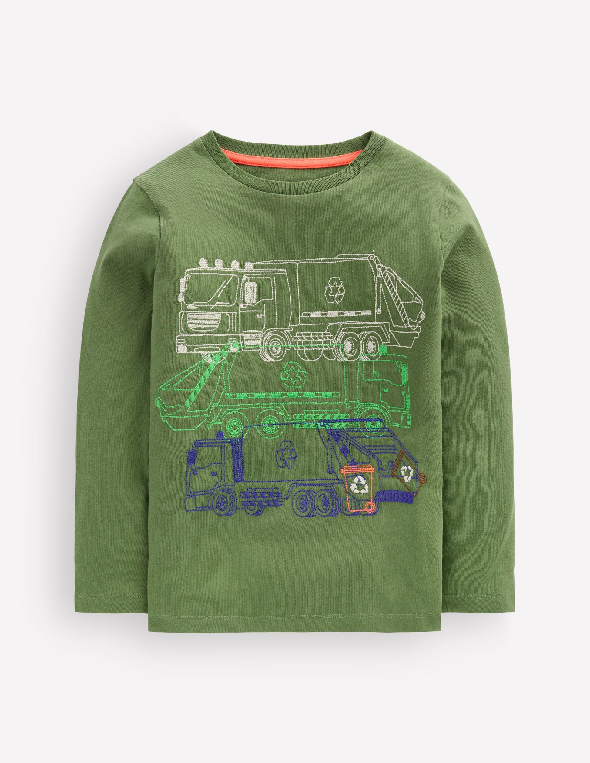 Linear Stitch T-shirt-DILL RECYCLE TRUCKS-2