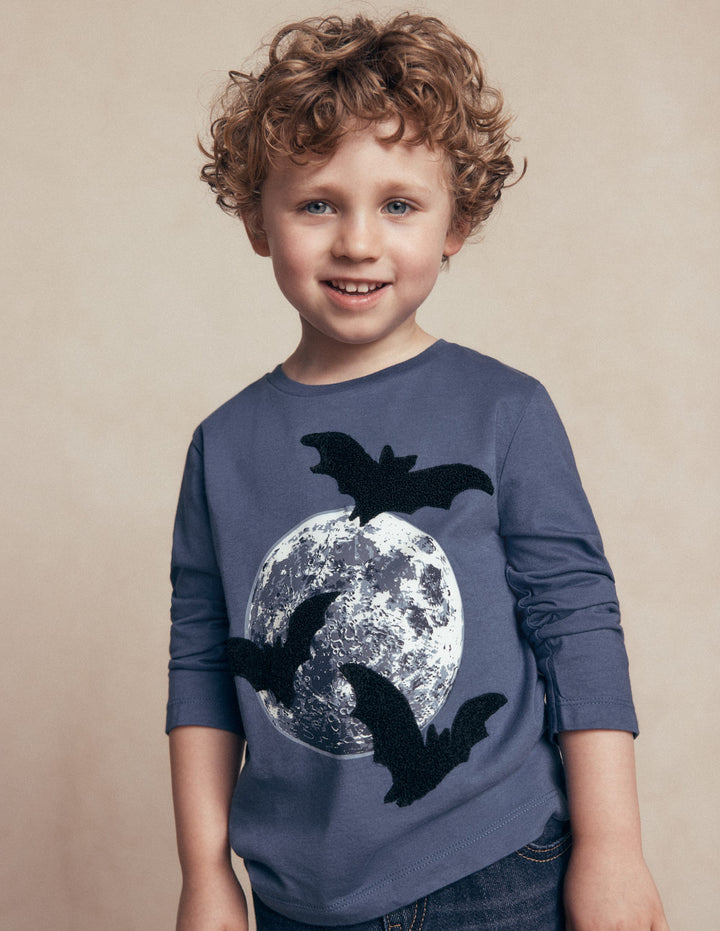 Glow Appliqué T-shirt-Moons and Bats