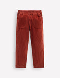 Pull-on Cord Trousers-BURNT HENNA