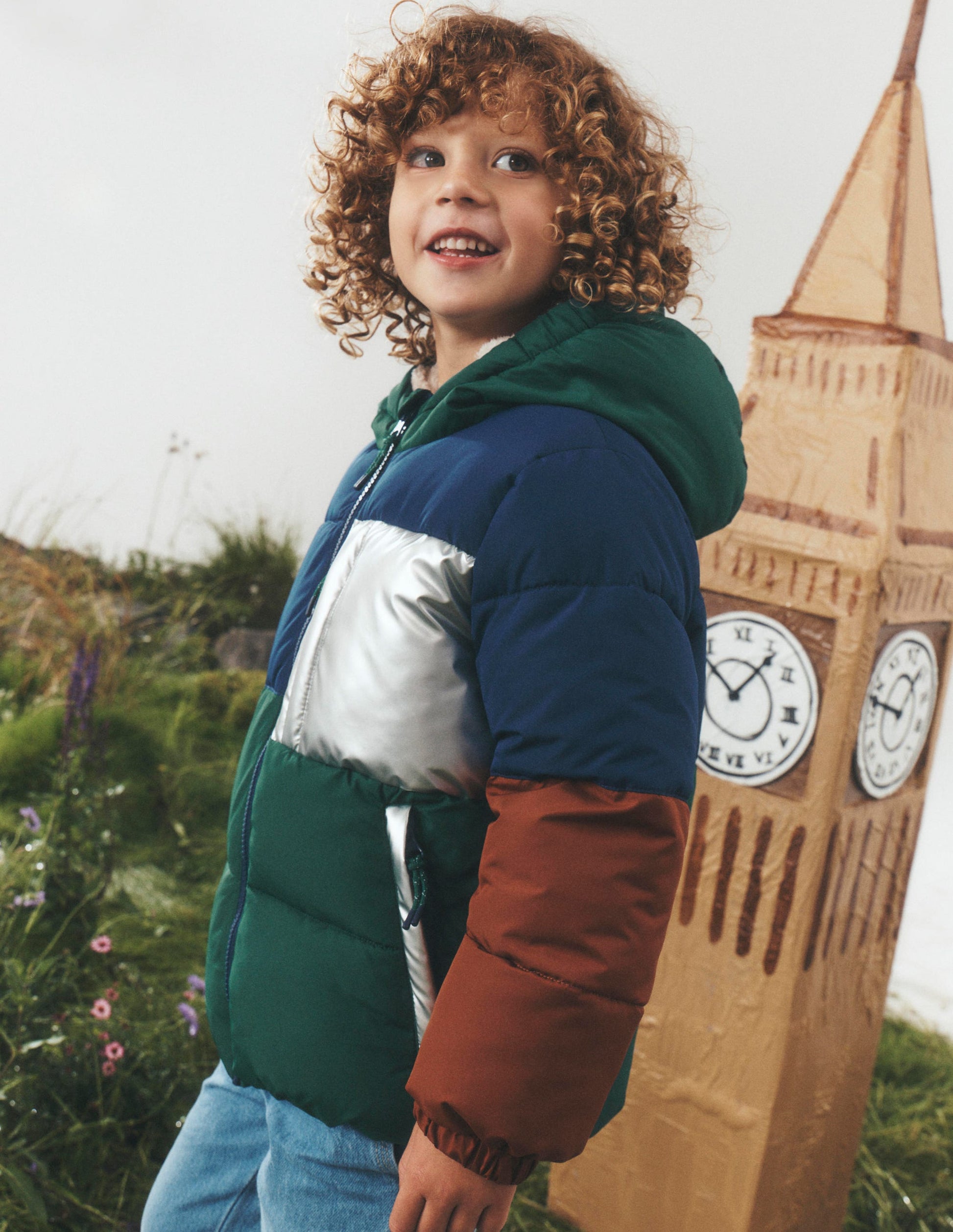 Fun Padded Coat-Sea Moss/ Tortoise Shell-1