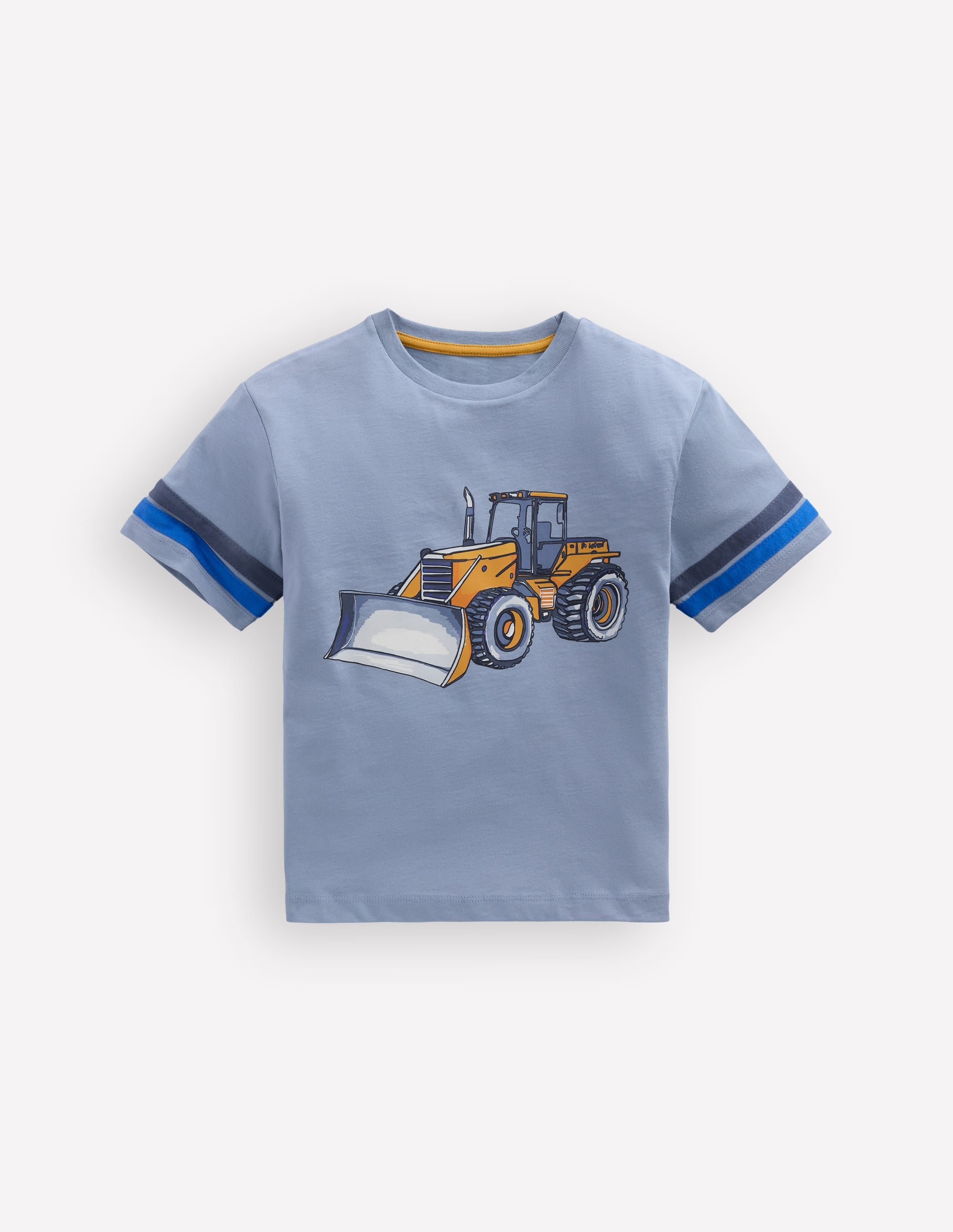 Colour Block Printed T-shirt-French Blue Tractor - Image 1
