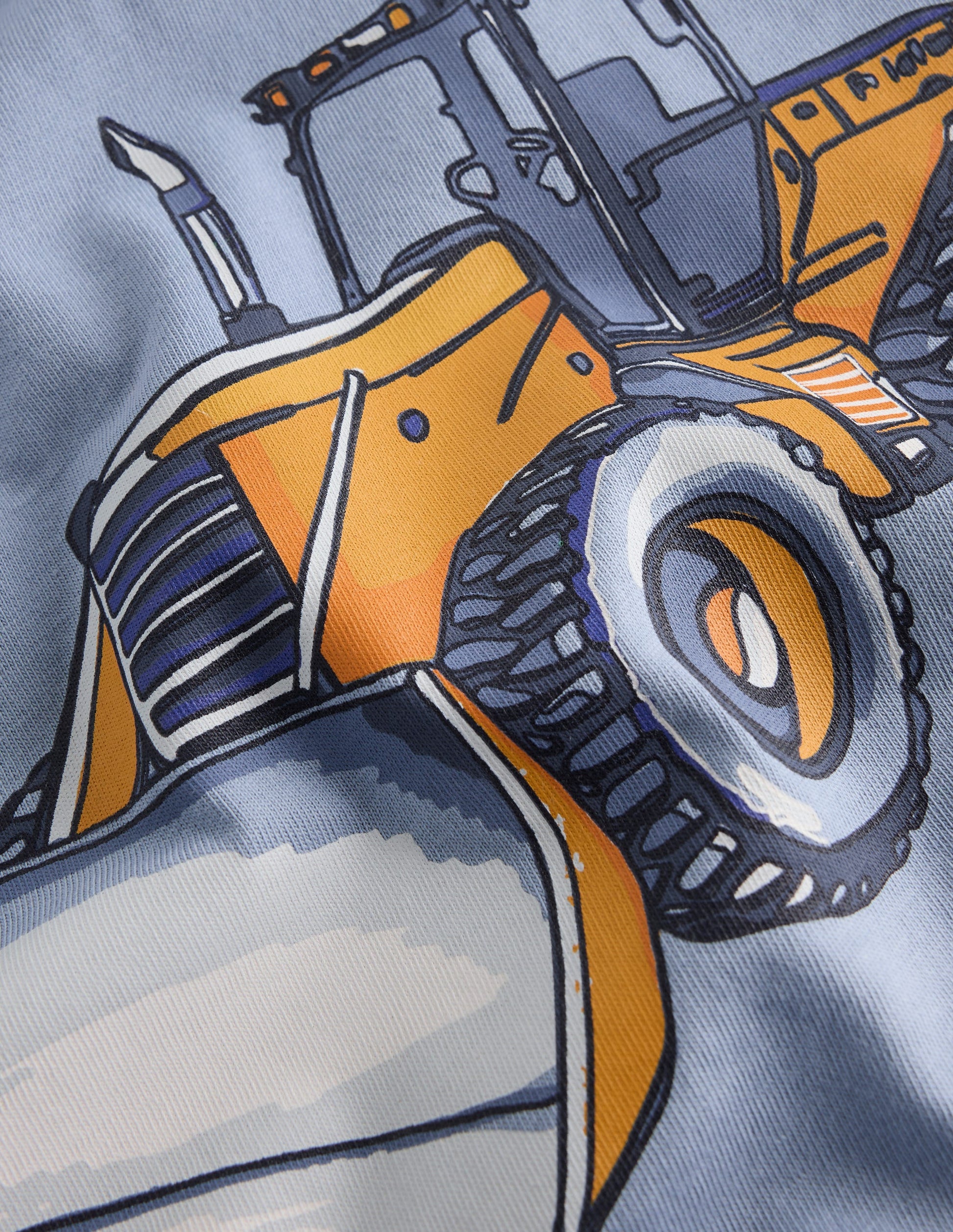 Colour Block Printed T-shirt-French Blue Tractor-3