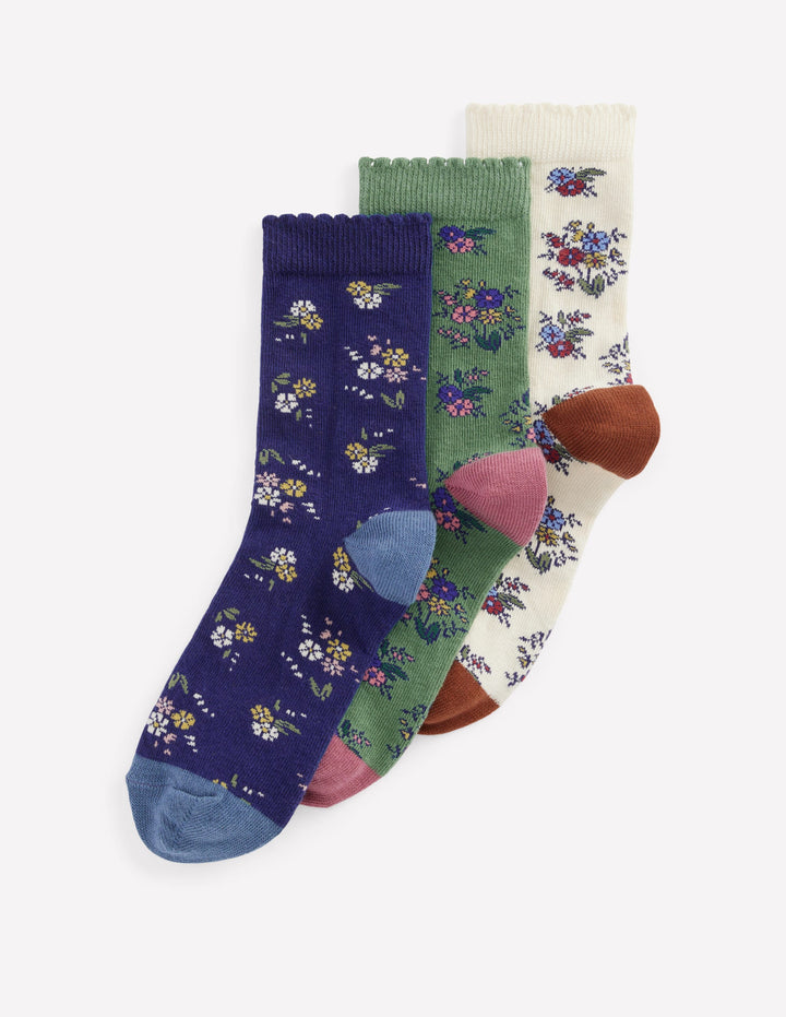 7-pack Socks-Vintage Flower Posy