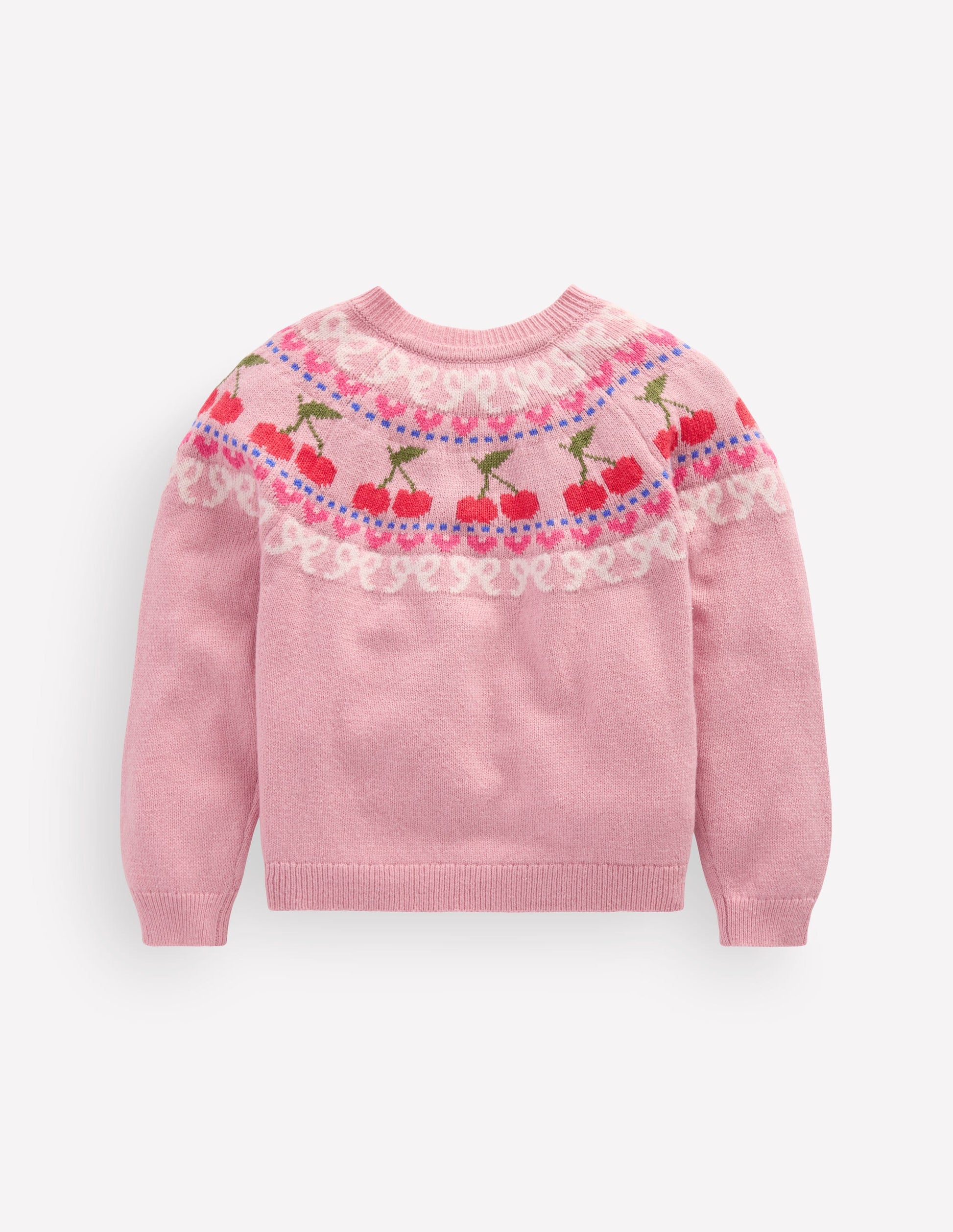 Edie Fair Isle Cardigan-Vintage Pink Marl Cherries-3