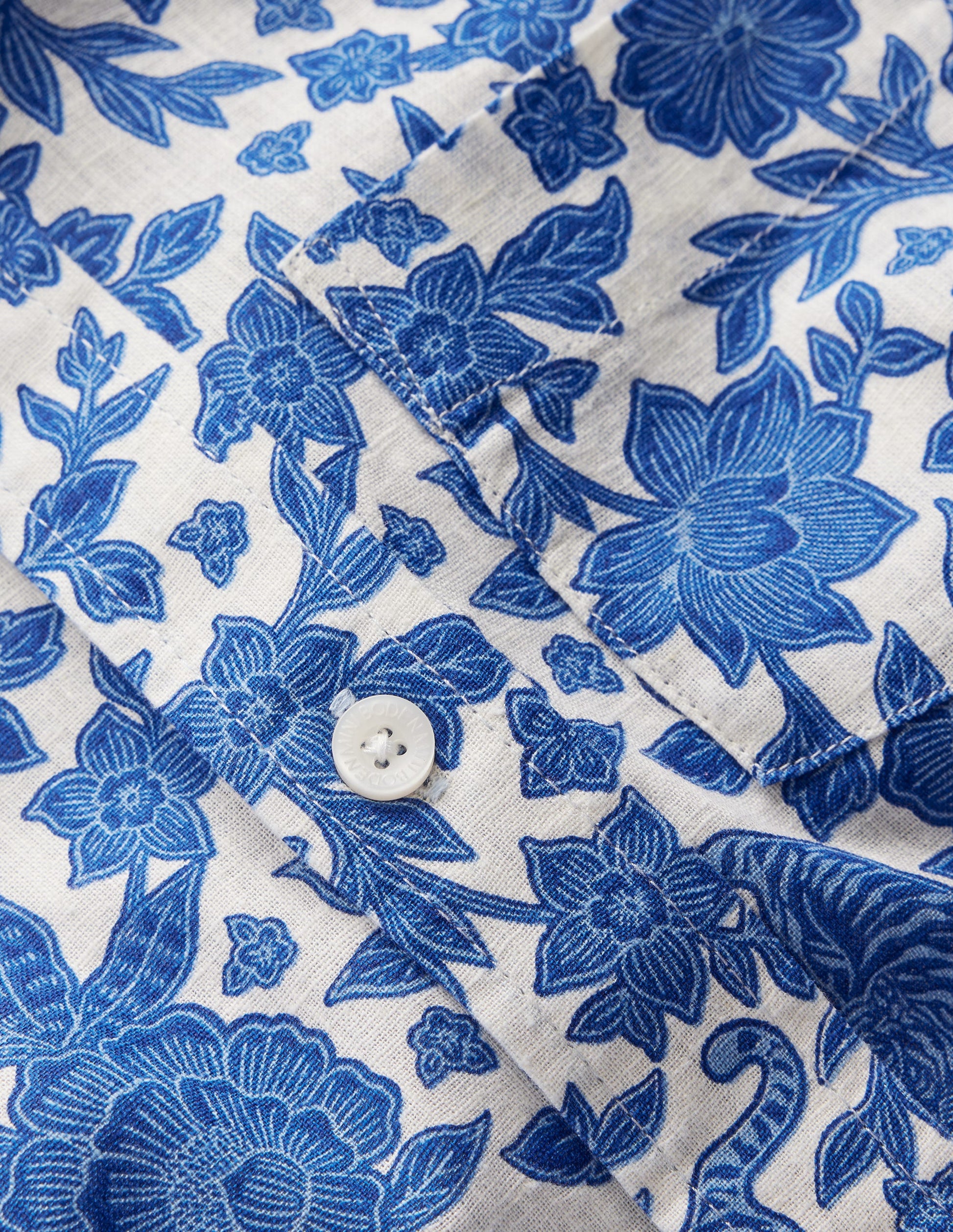 Cotton Linen Shirt-Jungle Woodblock-3