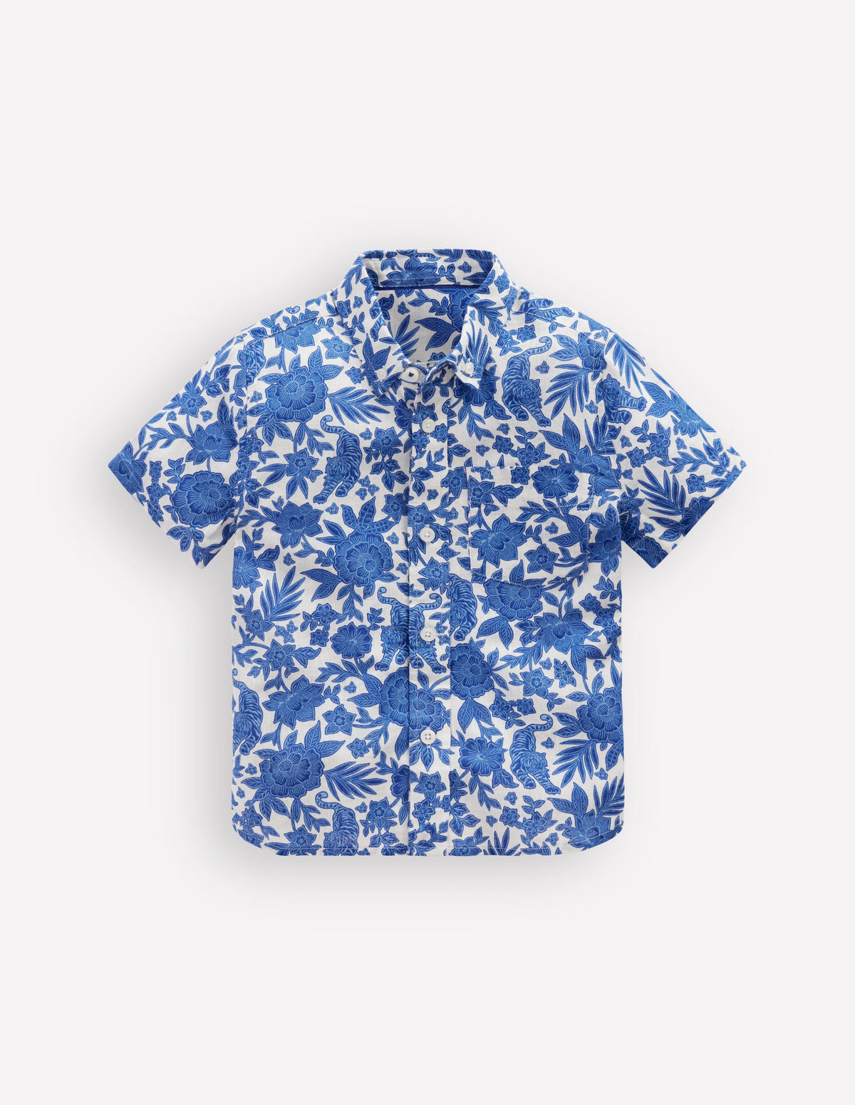 Cotton Linen Shirt-Jungle Woodblock - Image 1