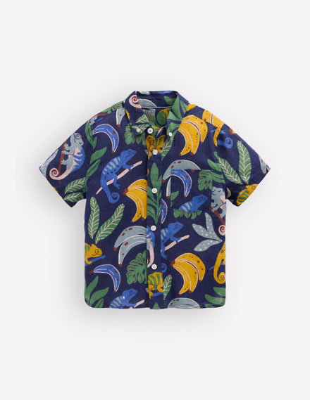Cotton Linen Shirt-Multi Chameleon