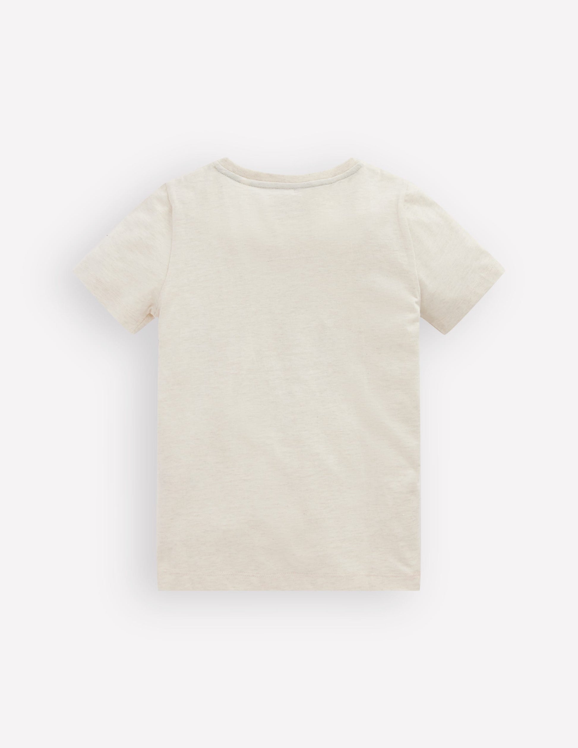 Short Sleeve Appliqué T-shirt-Oatmeal Marl Dino Stripe-2