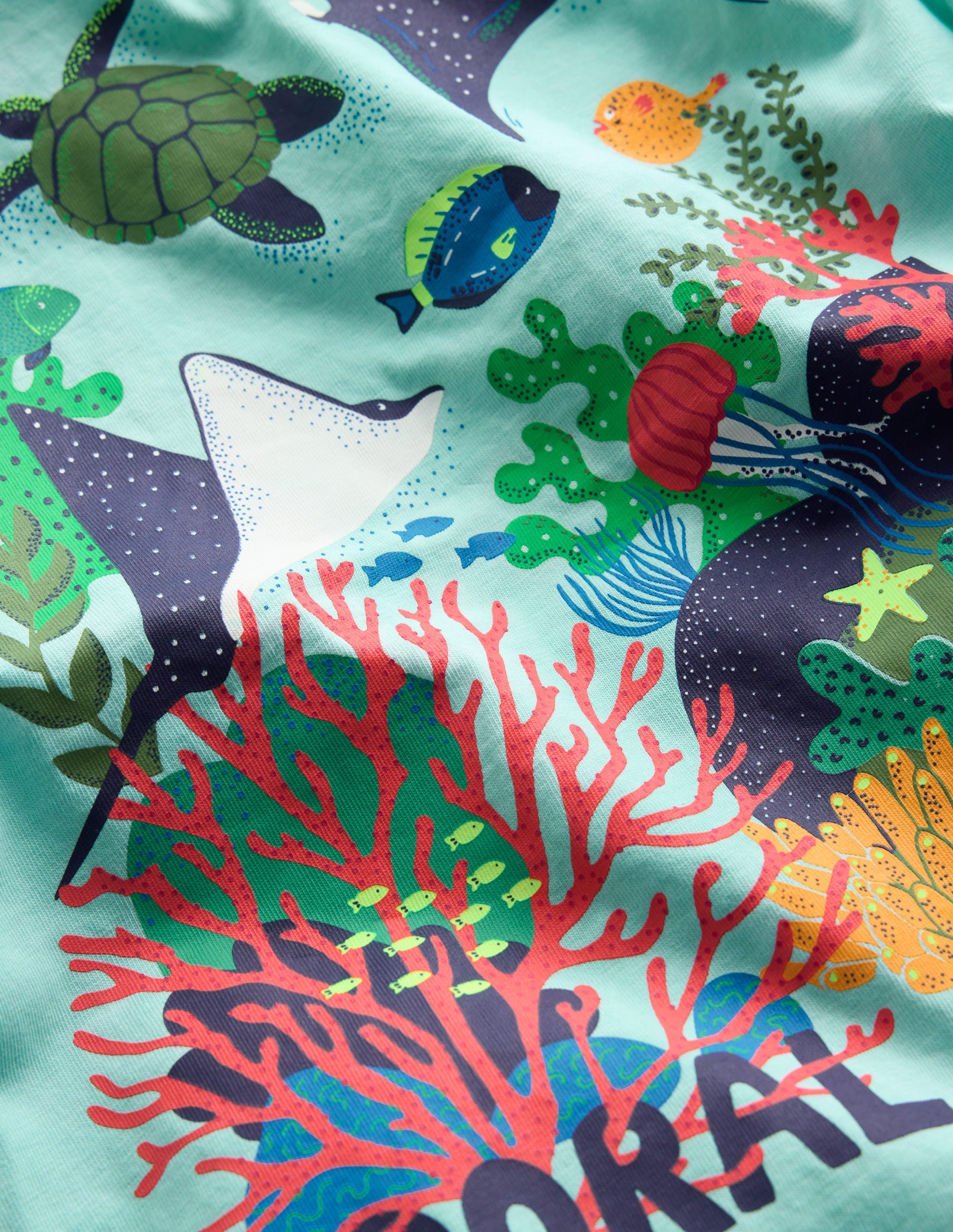 Front & Back Printed T-shirt-Tie Dye Coral Reef-6