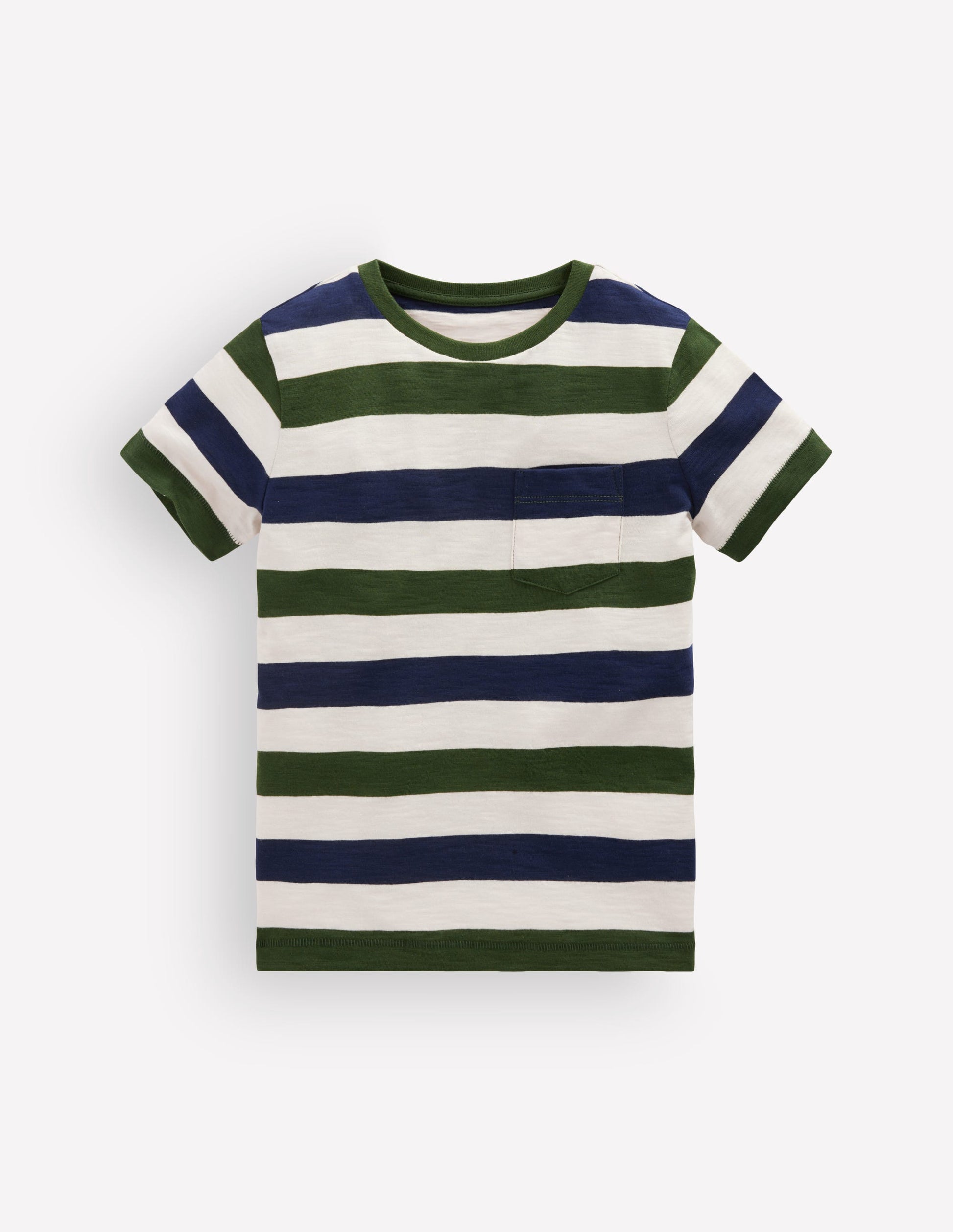 Everyday Short Sleeve T-Shirt-Green and Blue Stripe-1