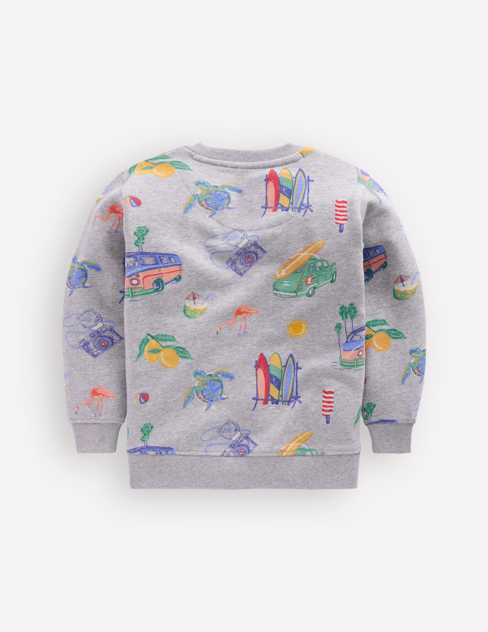 Everyday Printed Sweatshirt-Grey Marl Sketchy Holiday - Image 3