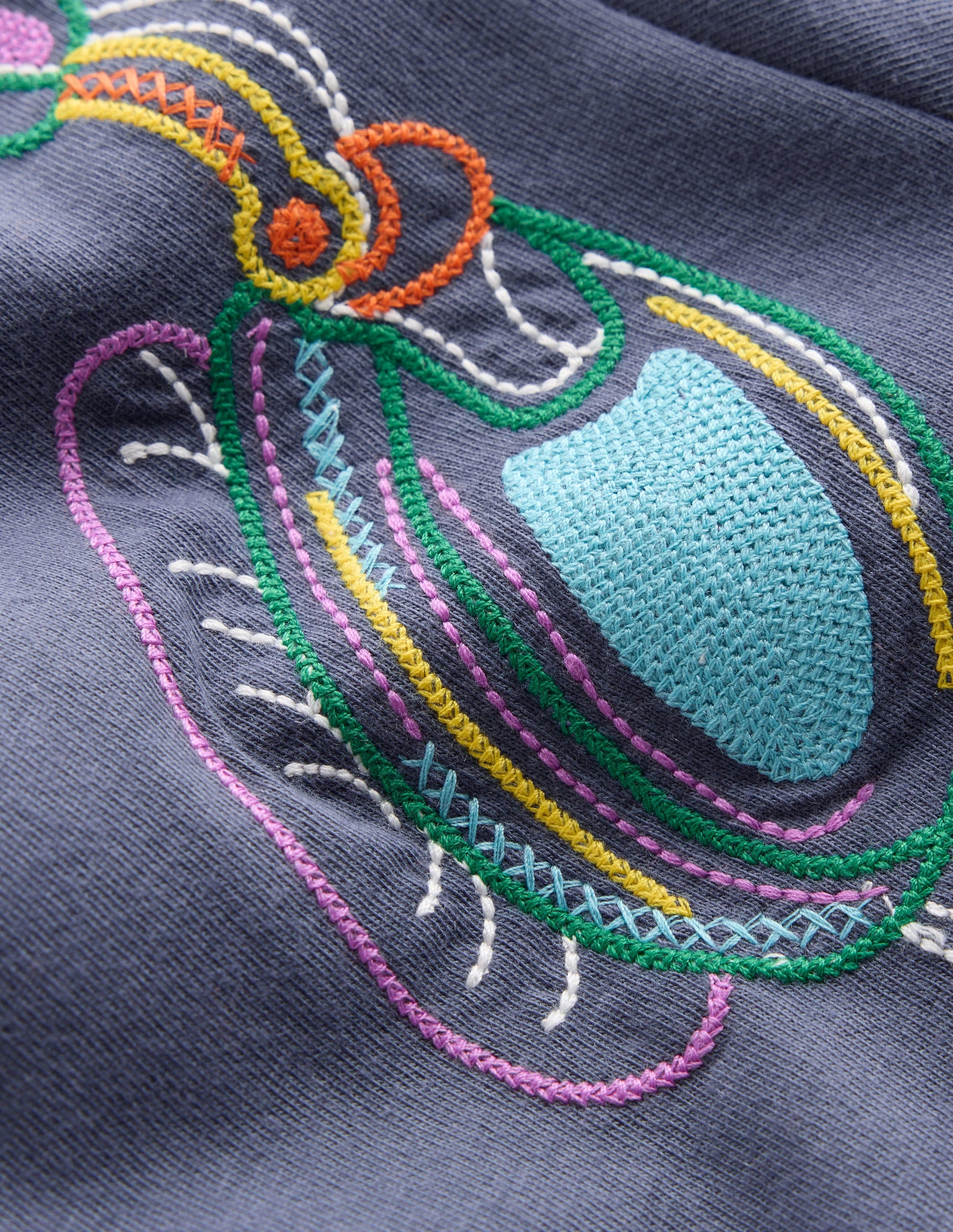 Linear Stitch T-shirt-Vintage Indigo Headphones-4